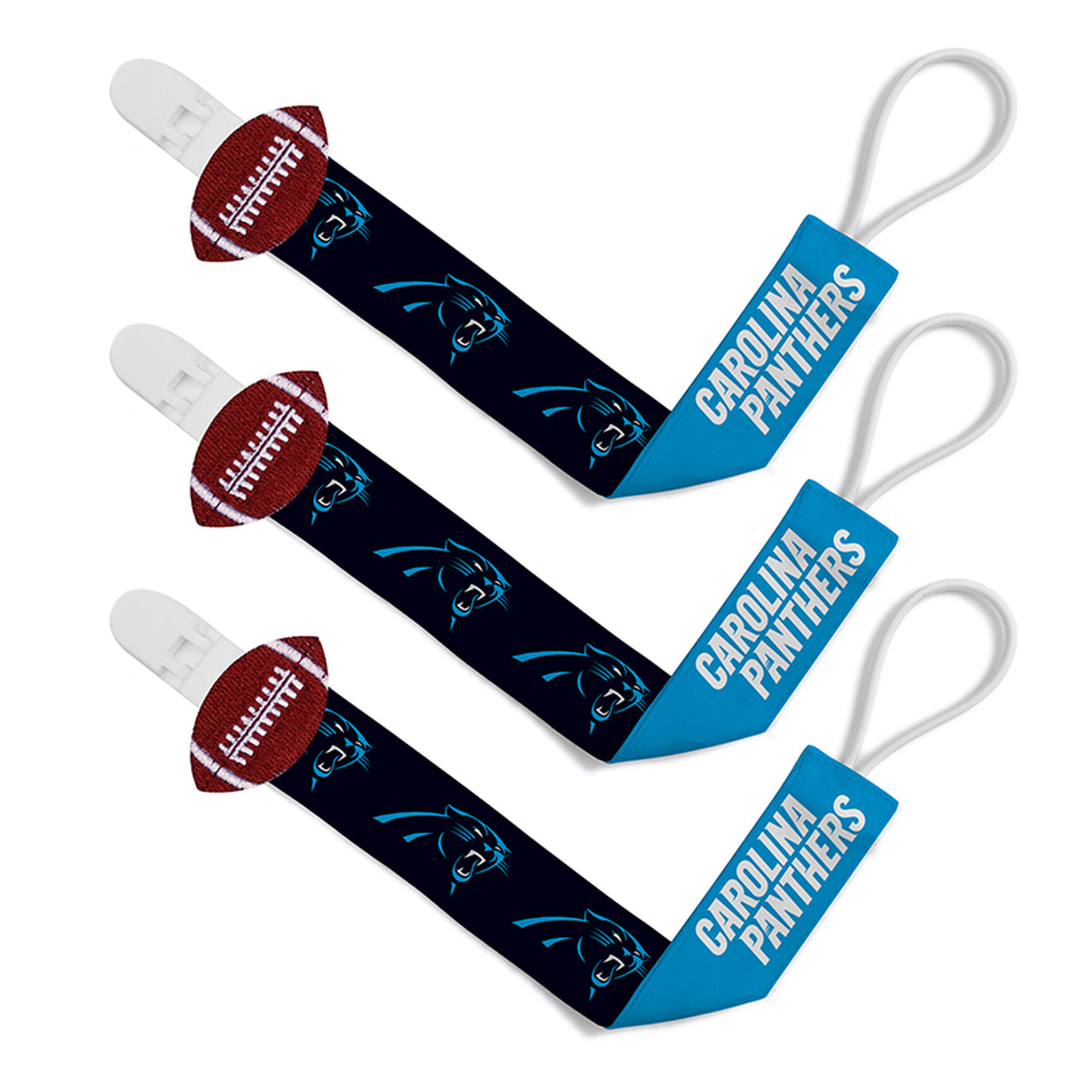BABY FANATICS NFL CAROLINA PANTHERS 3-PACK PACIFIER CLIPS