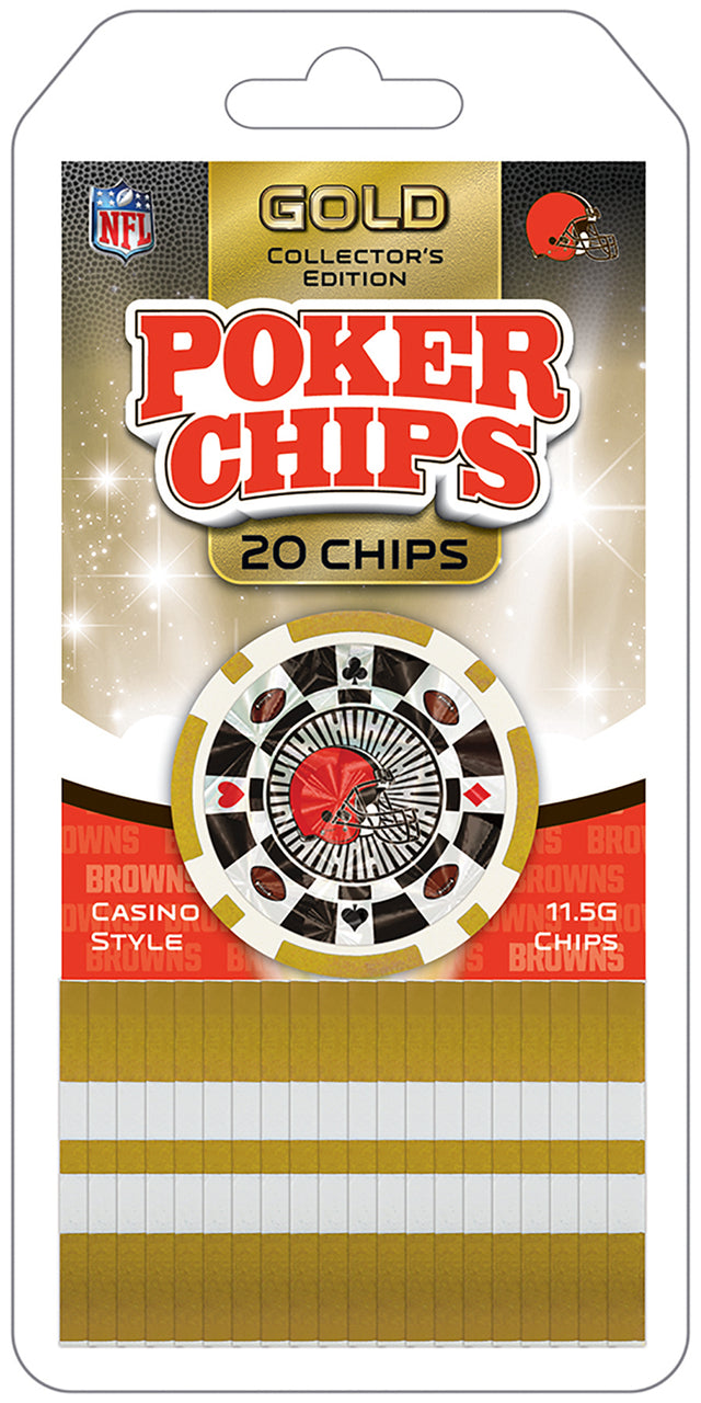 CLEVELAND BROWNS POKER CHIPS 20 PIECE