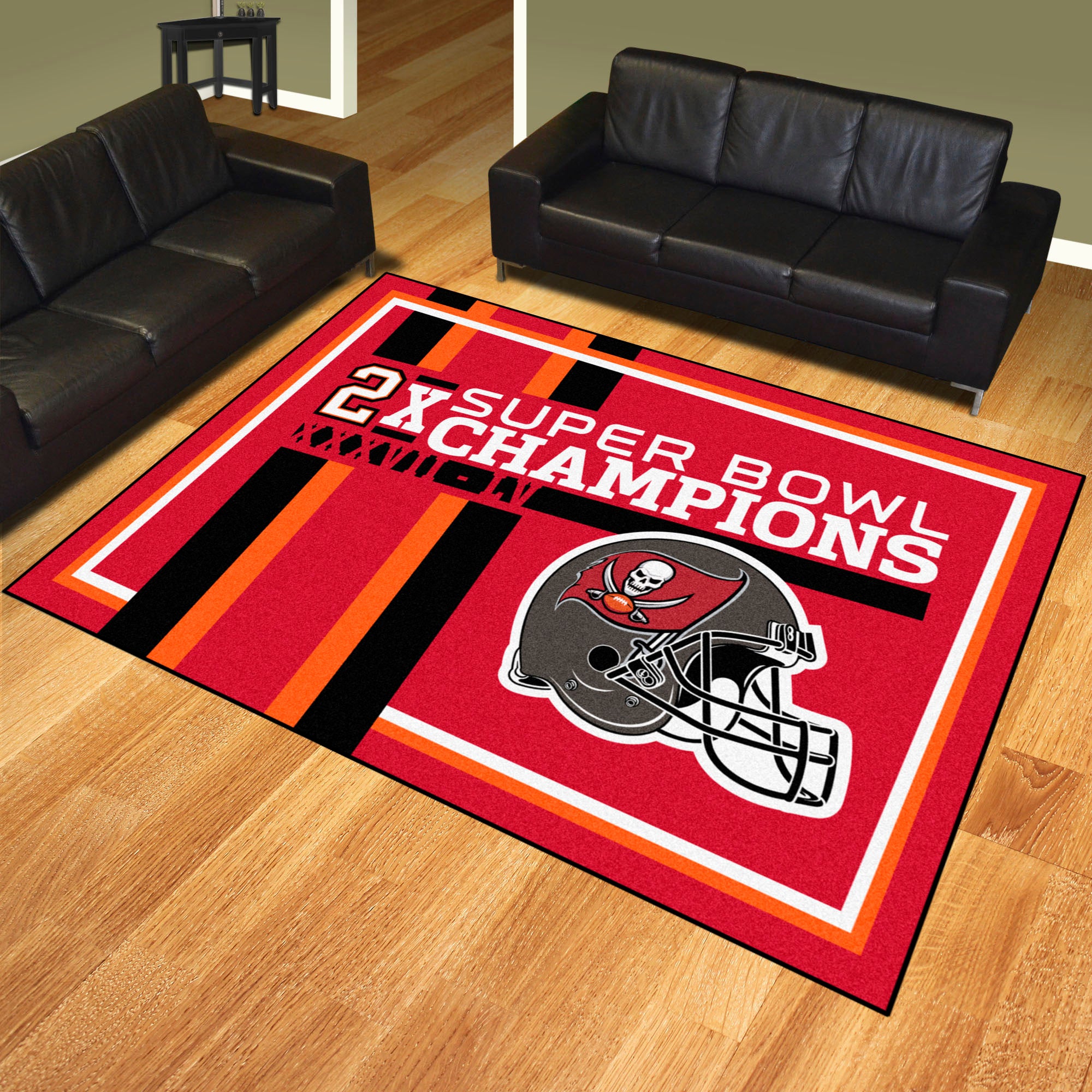 NFL - Tampa Bay Buccaneers Super Bowl LV Champions Dynasty 8x10 Rug (Red and Black Area Rugs 8x10)