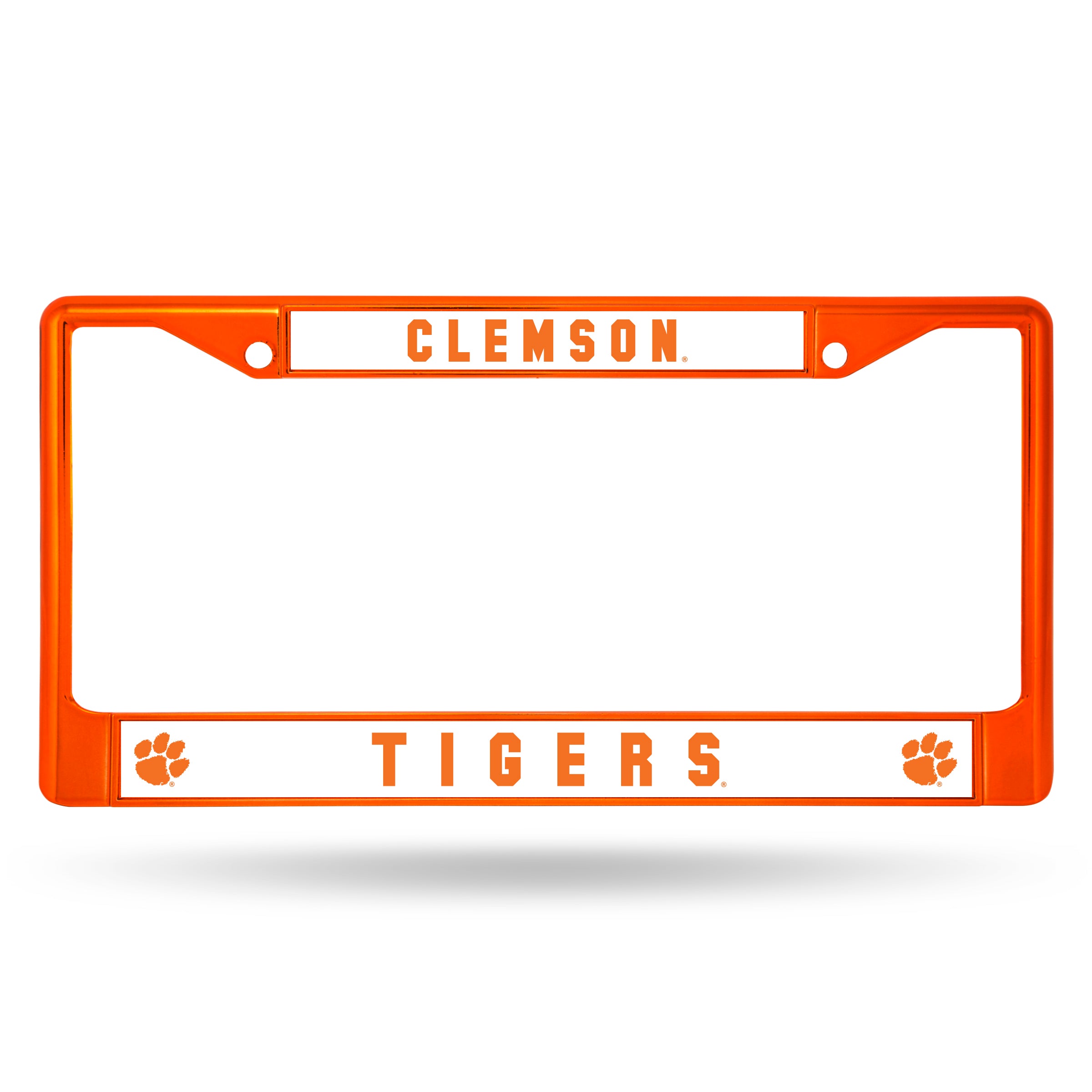Clemson Tigers Colored Chrome 12 x 6 Orange License Plate Frame