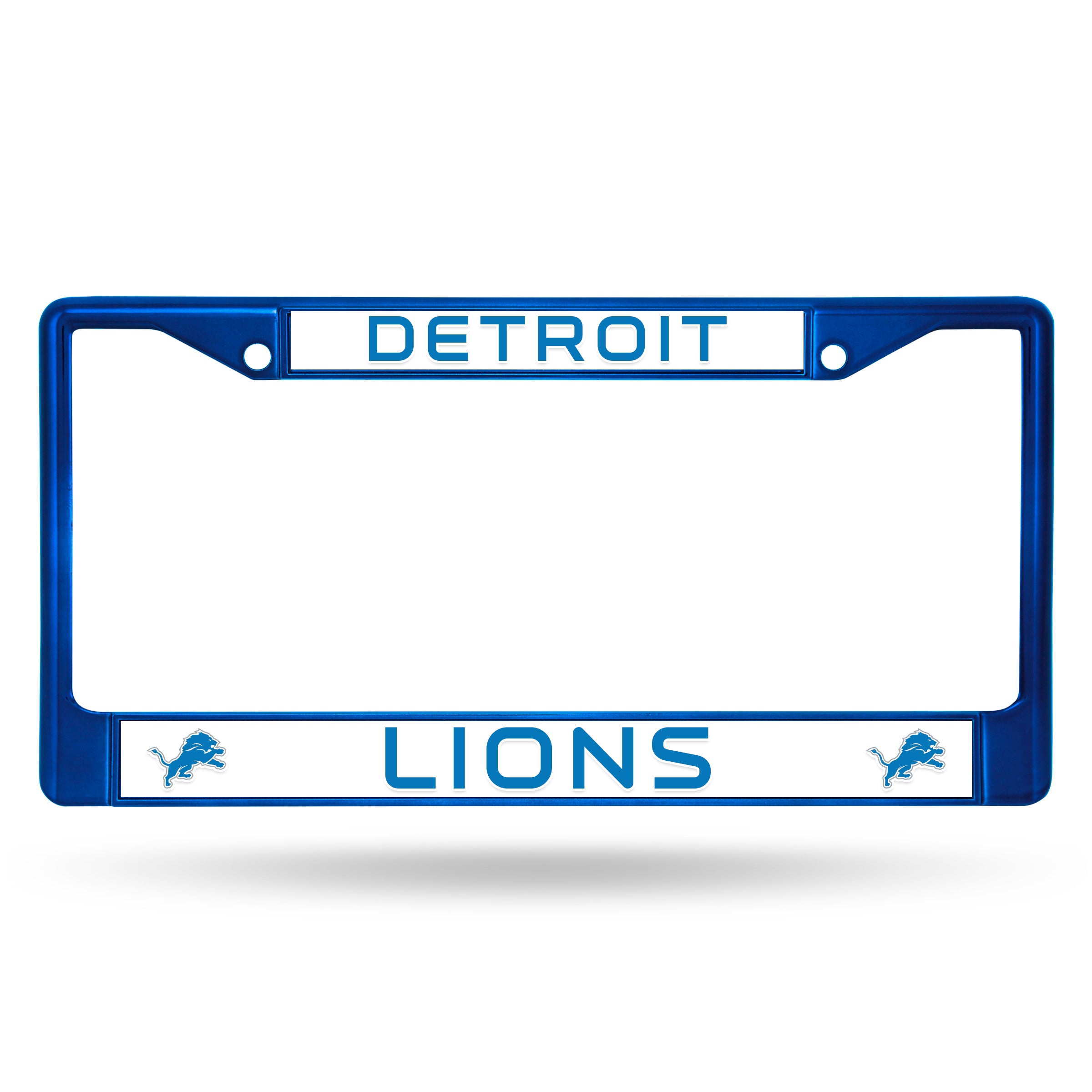 Detroit Lions Colored Chrome 12 x 6 Blue License Plate Frame