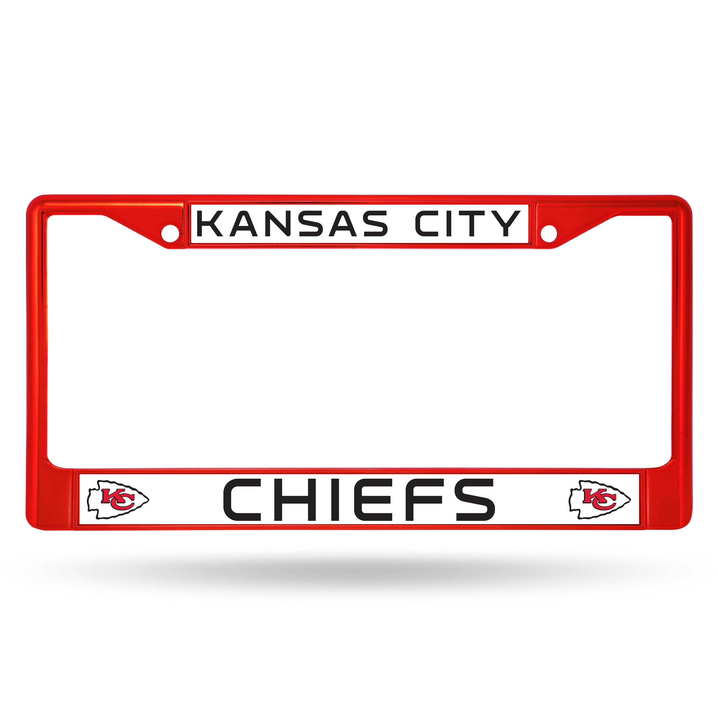 Kansas City Chiefs Colored Chrome 12 x 6 Red License Plate Frame