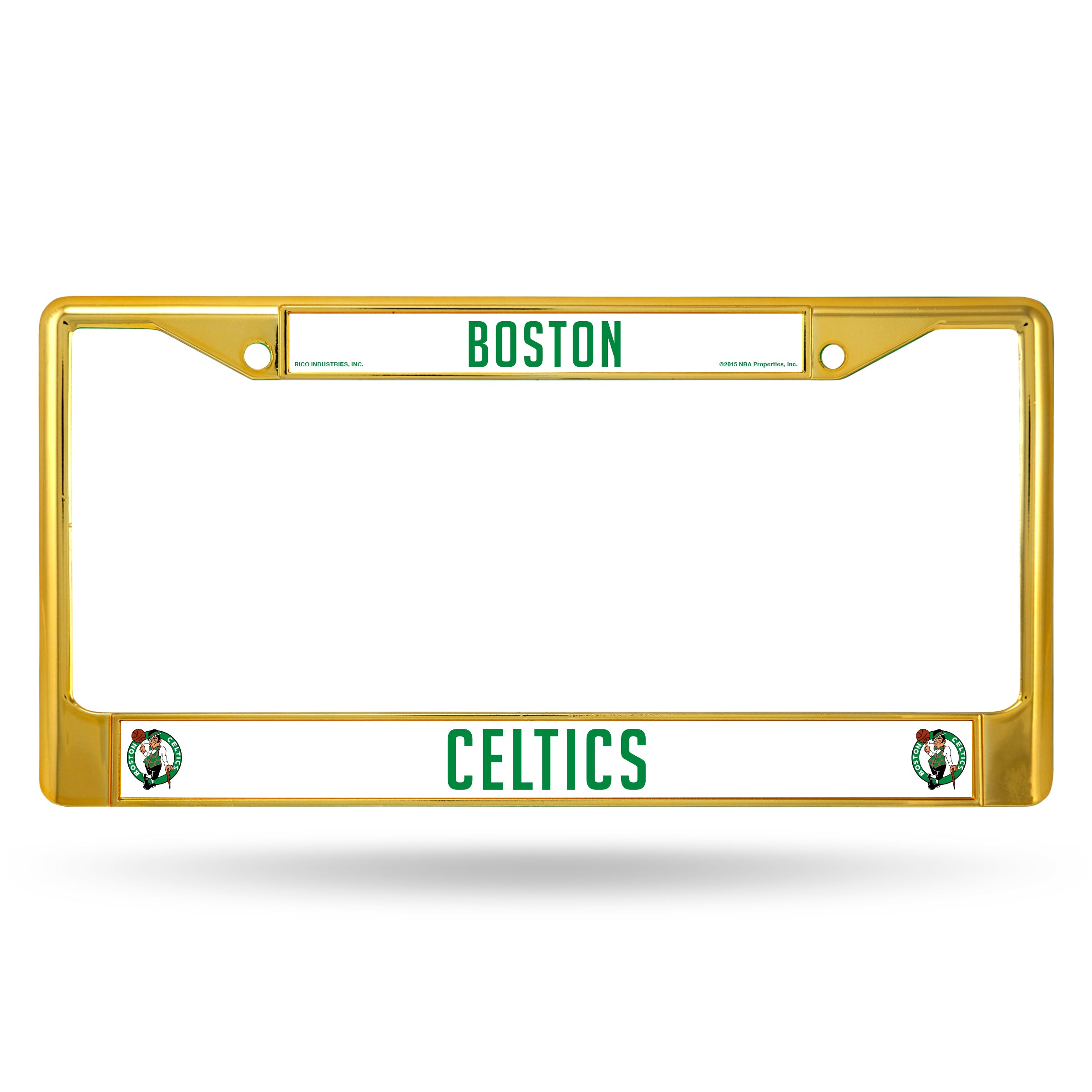 Boston Celtics Colored Chrome 12 x 6 Gold License Plate Frame