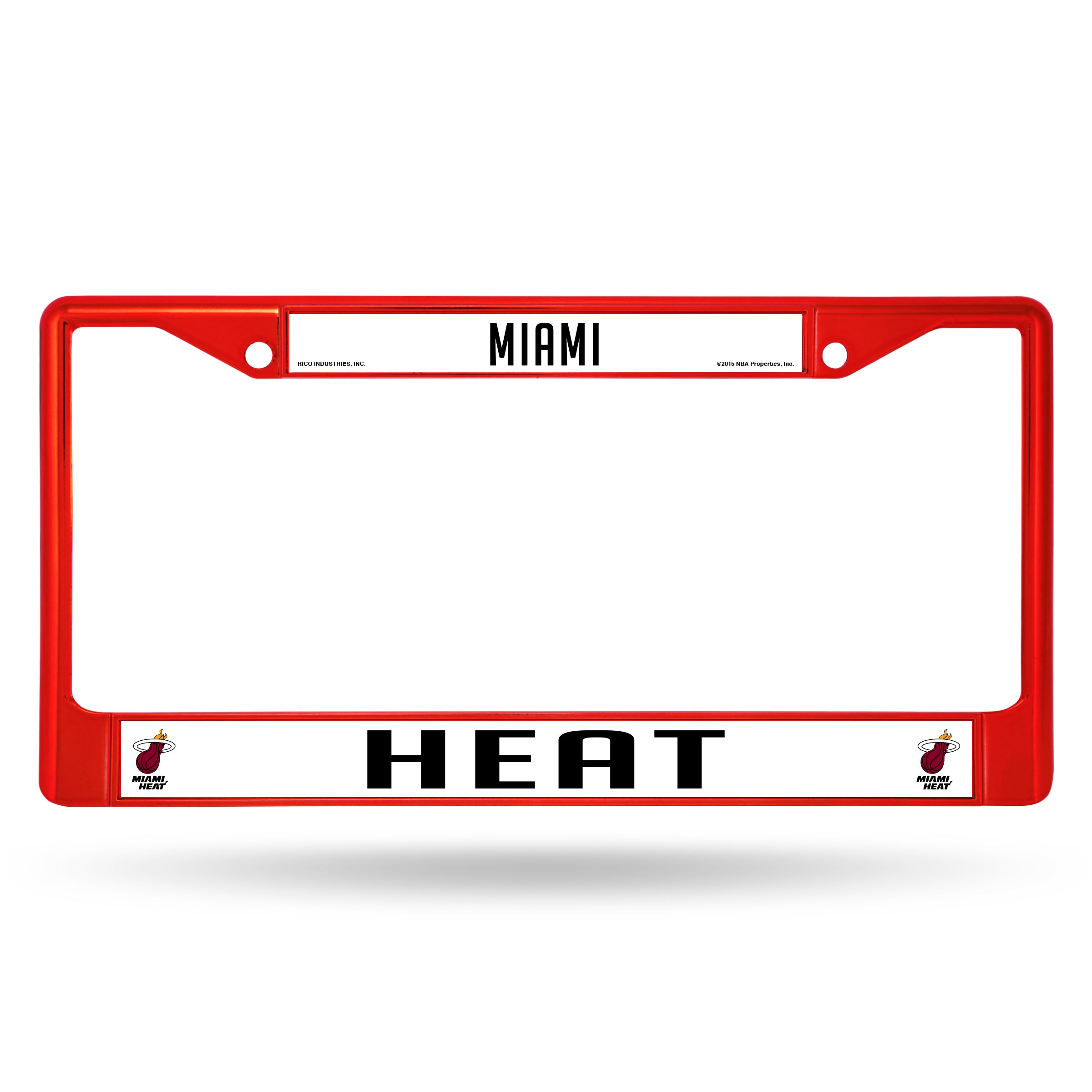 Miami Heat Colored Chrome 12 x 6 Red License Plate Frame