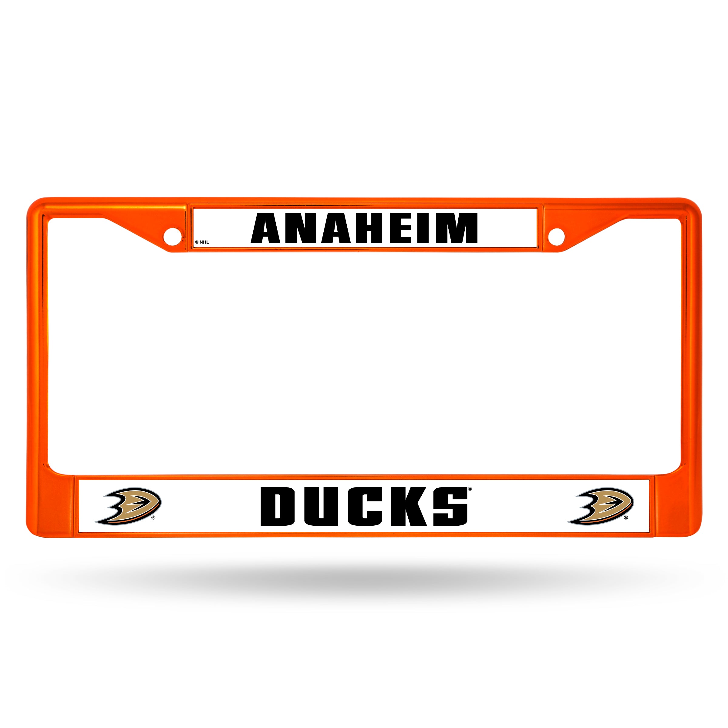 Anaheim Ducks Colored Chrome 12 x 6 Orange License Plate Frame