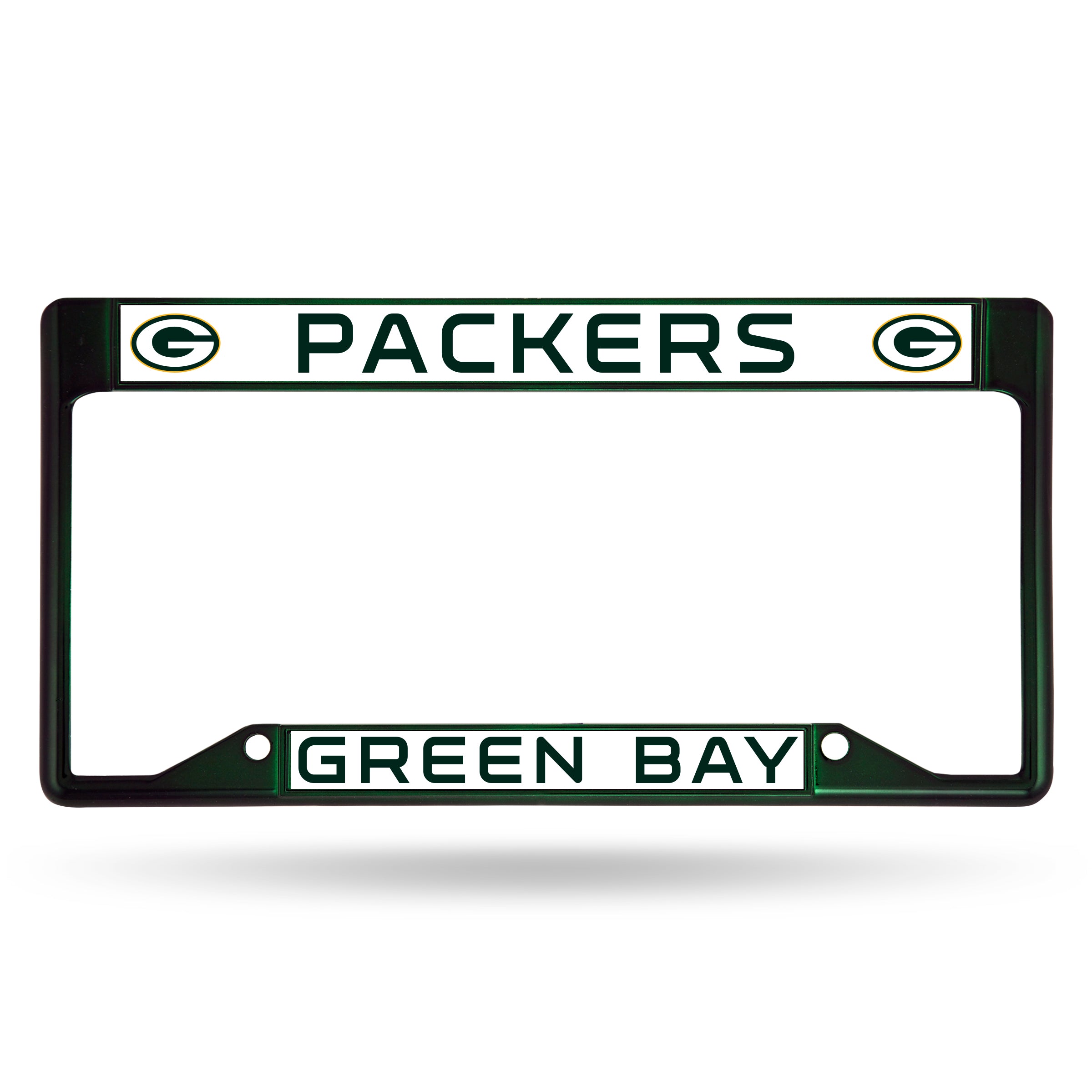 Green Bay Packers Colored Chrome 12 x 6 License Plate Frame (Inverted)