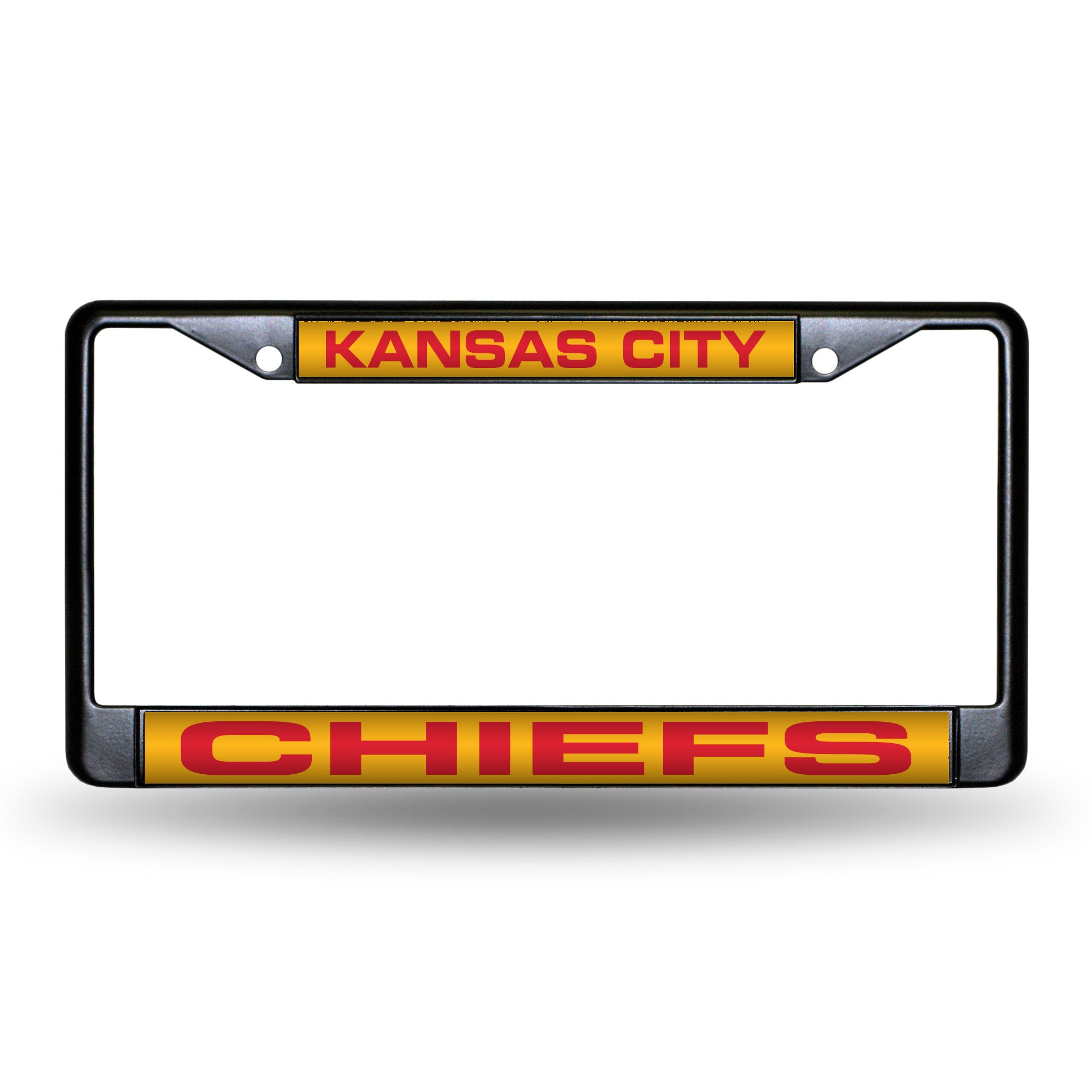Kansas City Chiefs Black Laser Chrome 12 x 6 License Plate Frame