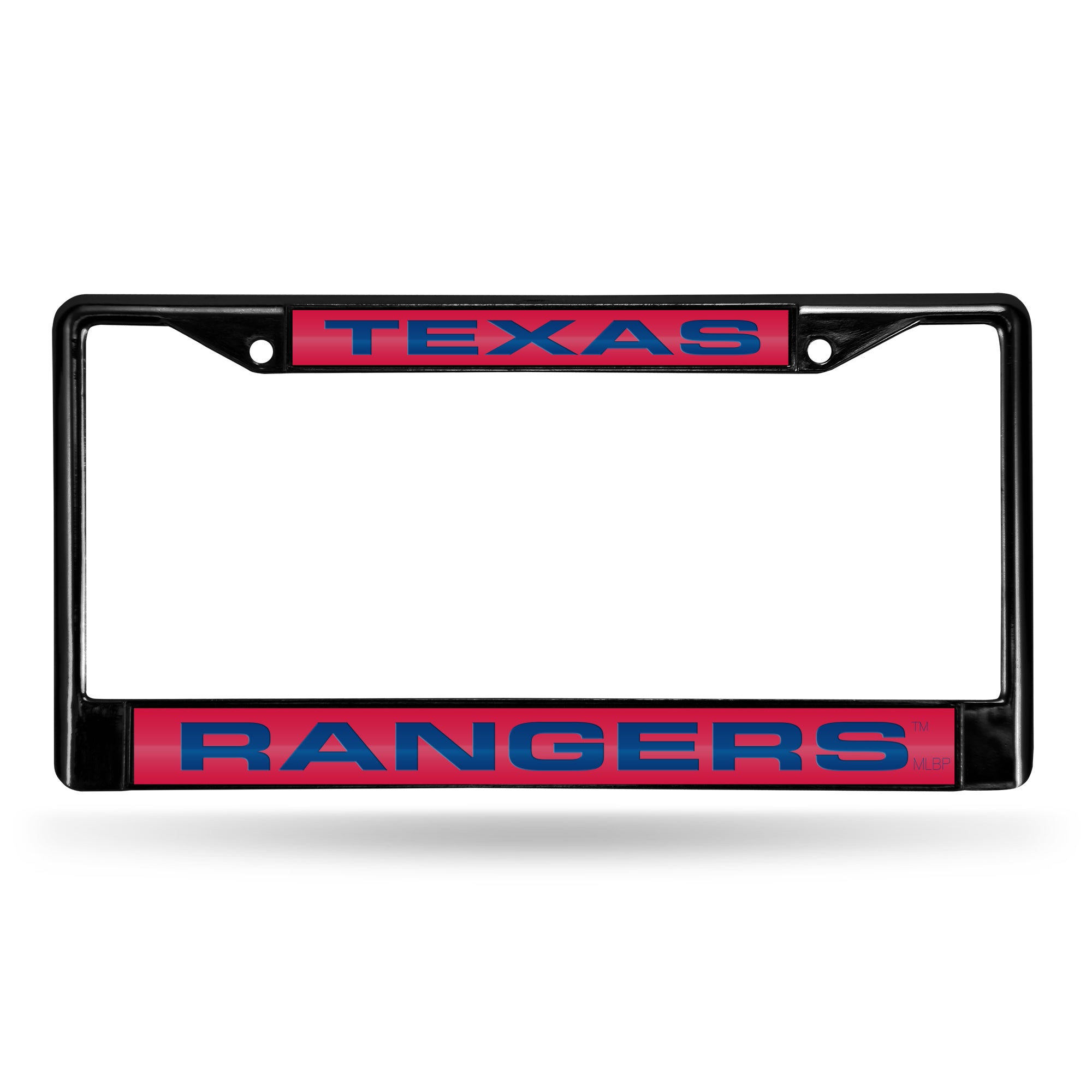 Texas Rangers Black Laser Chrome 12 x 6 License Plate Frame