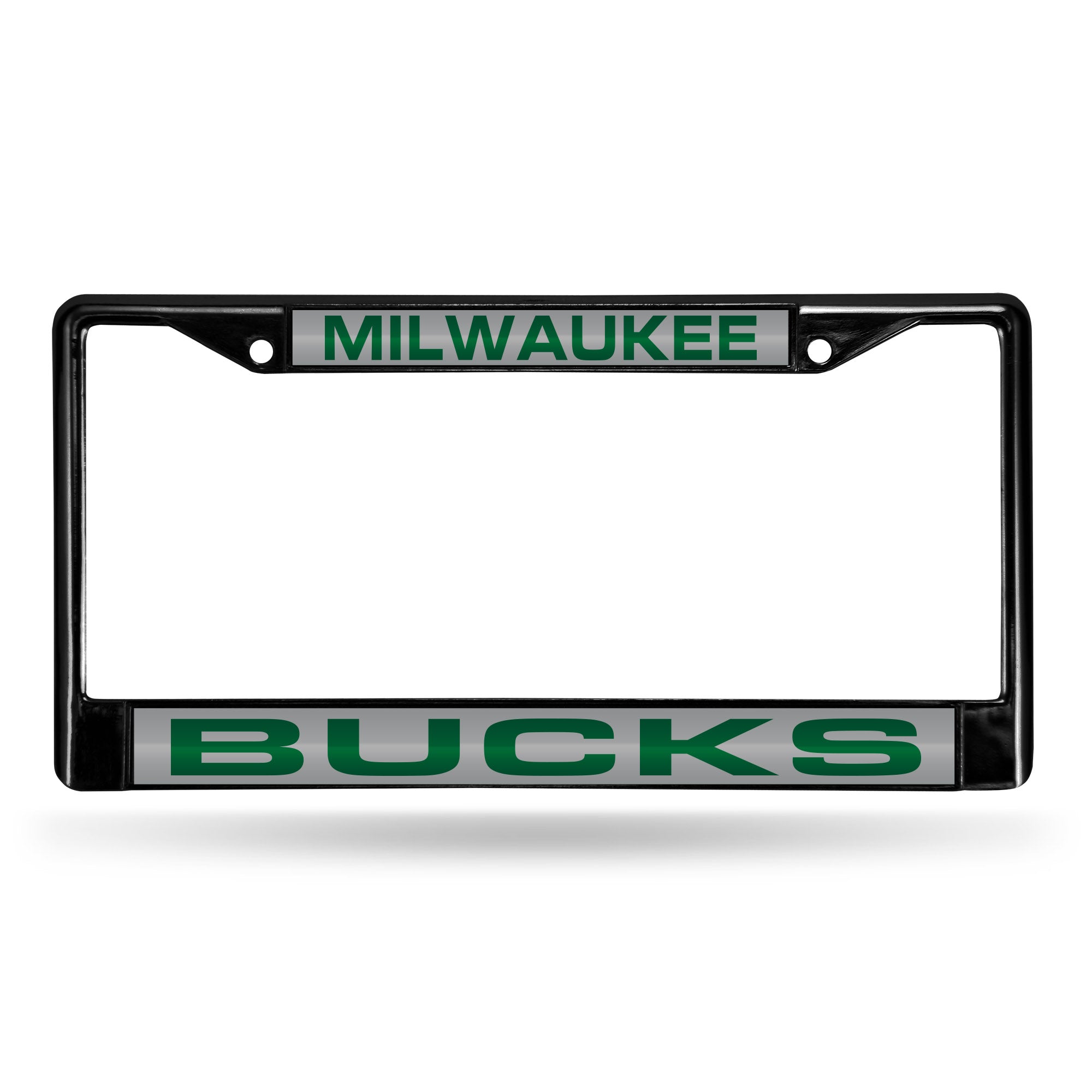 Milwaukee Bucks Black Laser Chrome 12 x 6 License Plate Frame