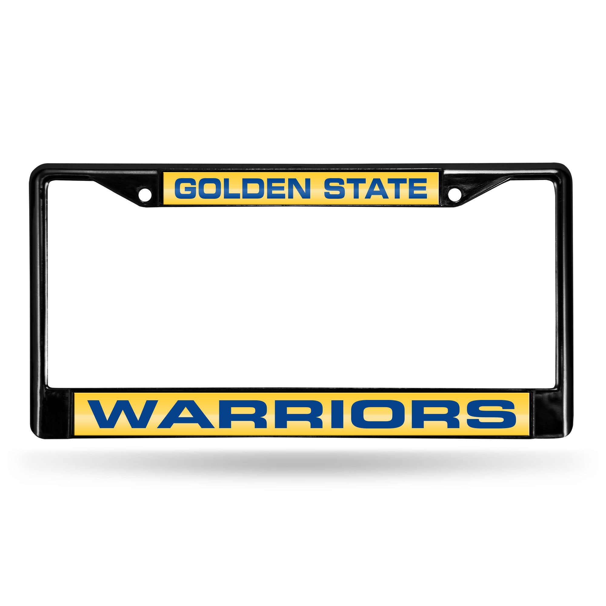 Golden State Warriors Black Laser Chrome 12 x 6 License Plate Frame