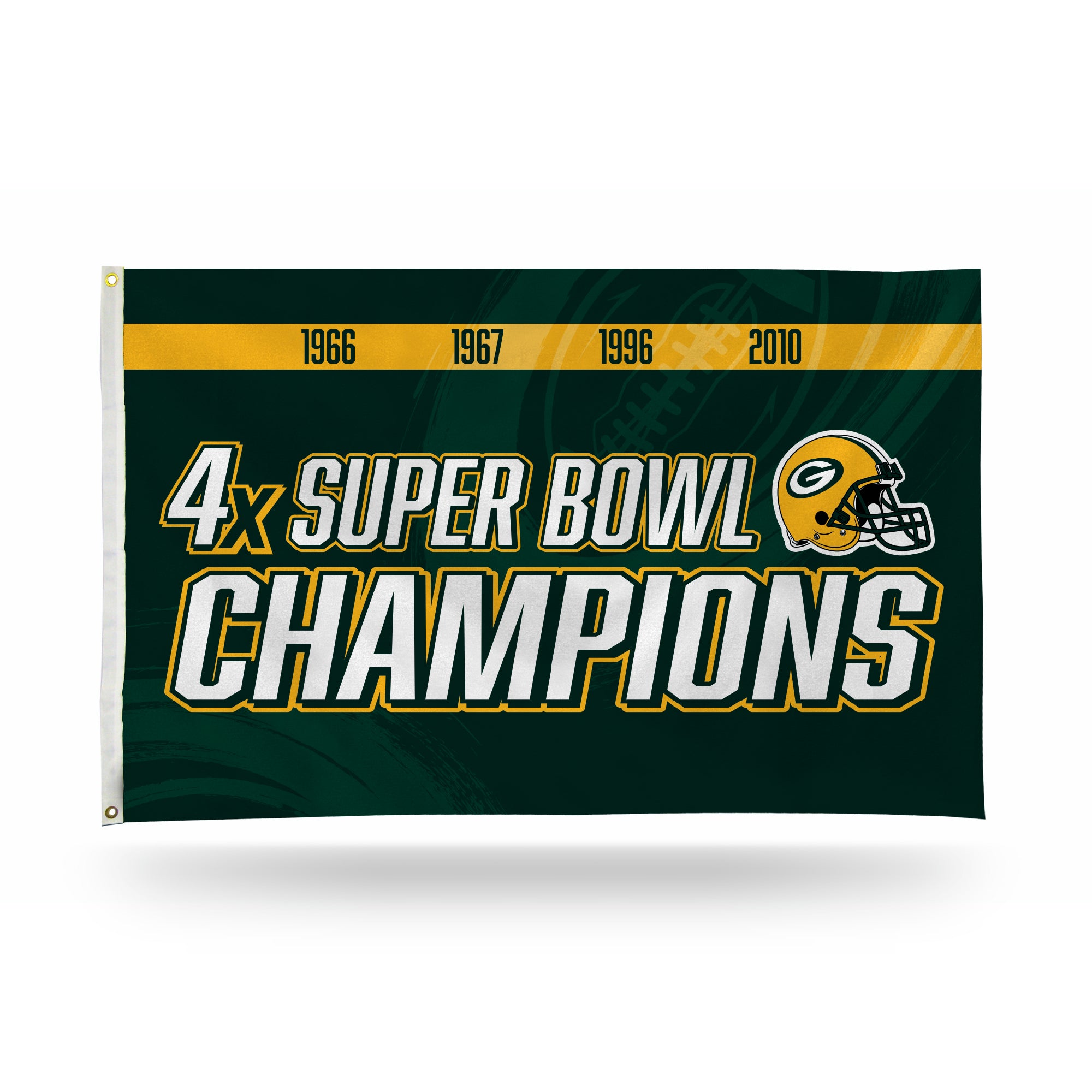 Green Bay Packers 3x5 Premium Banner Flag - 4 Time Super Bowl Champs