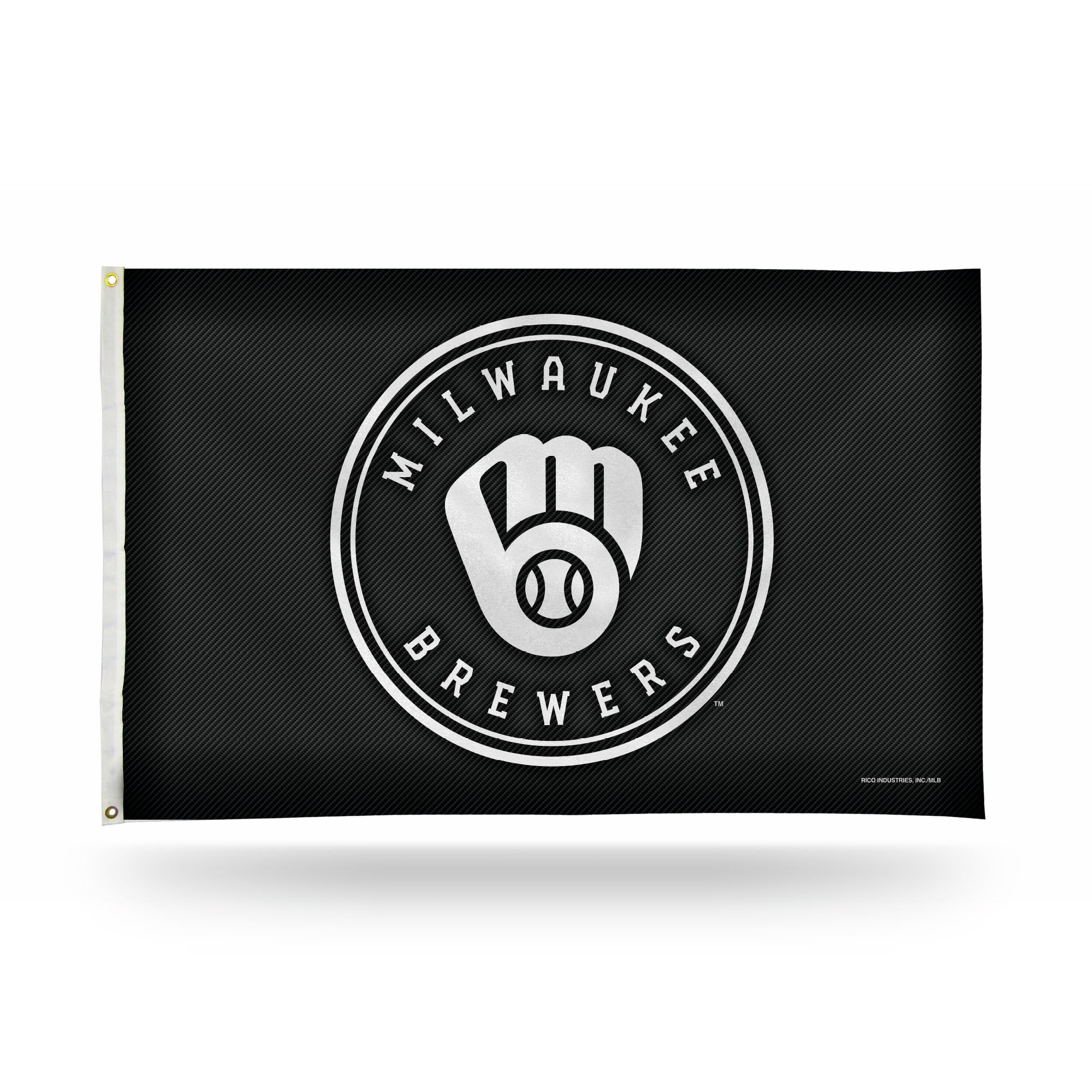Milwaukee Brewers 3x5 Premium Banner Flag - Carbon Fiber Design
