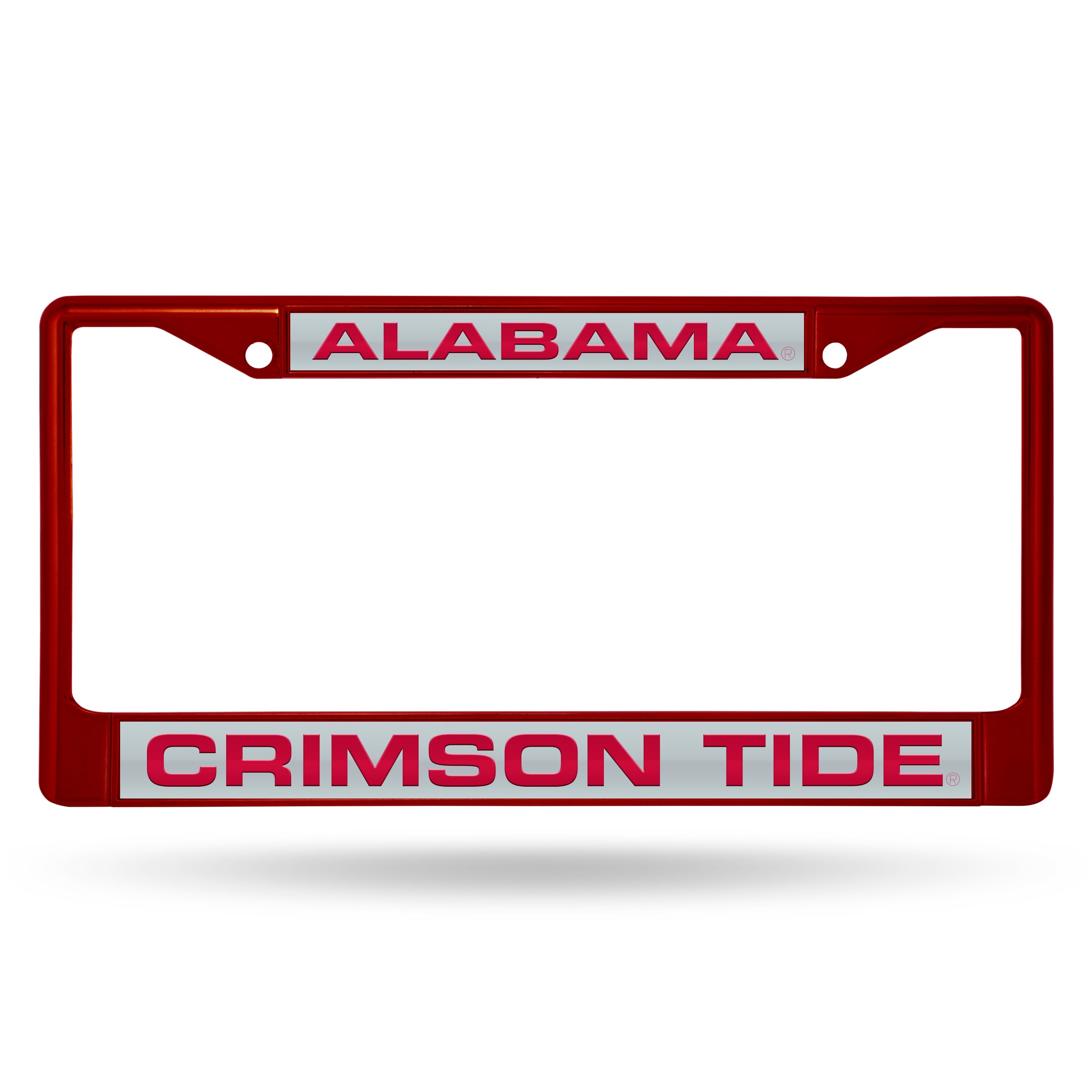 Alabama Crimson Tide Laser Colored Chrome 12 x 6 License Plate Frame