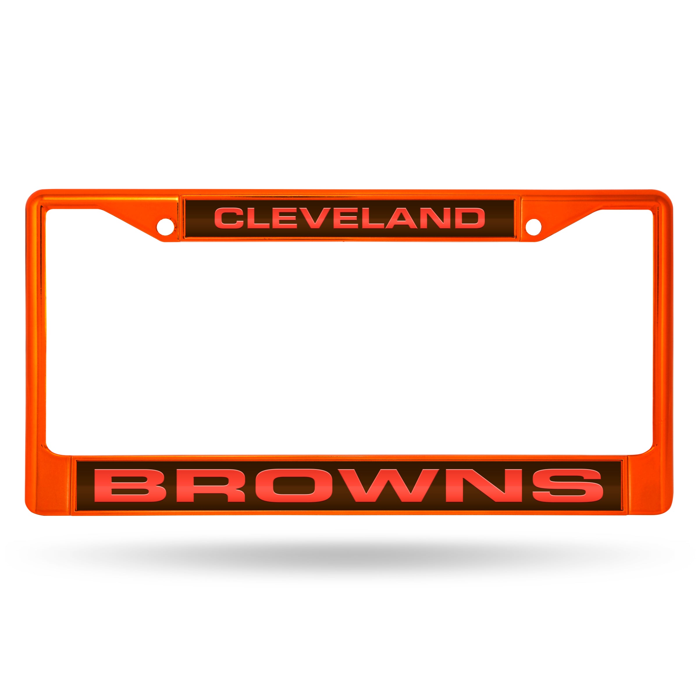 Cleveland Browns Laser Colored Chrome 12 x 6 Orange License Plate Frame