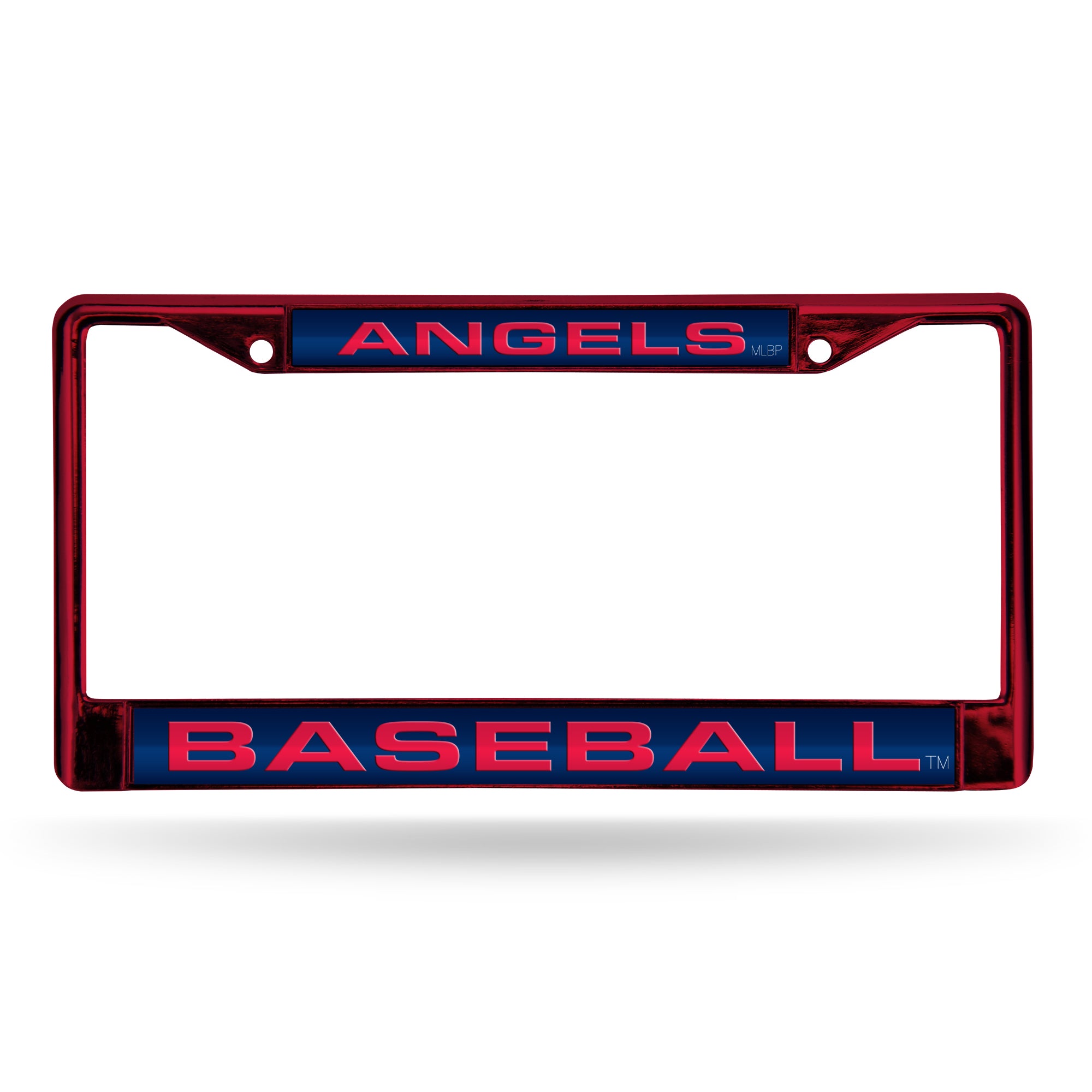 Los Angeles Angels Laser Colored Chrome 12 x 6 Red License Plate Frame