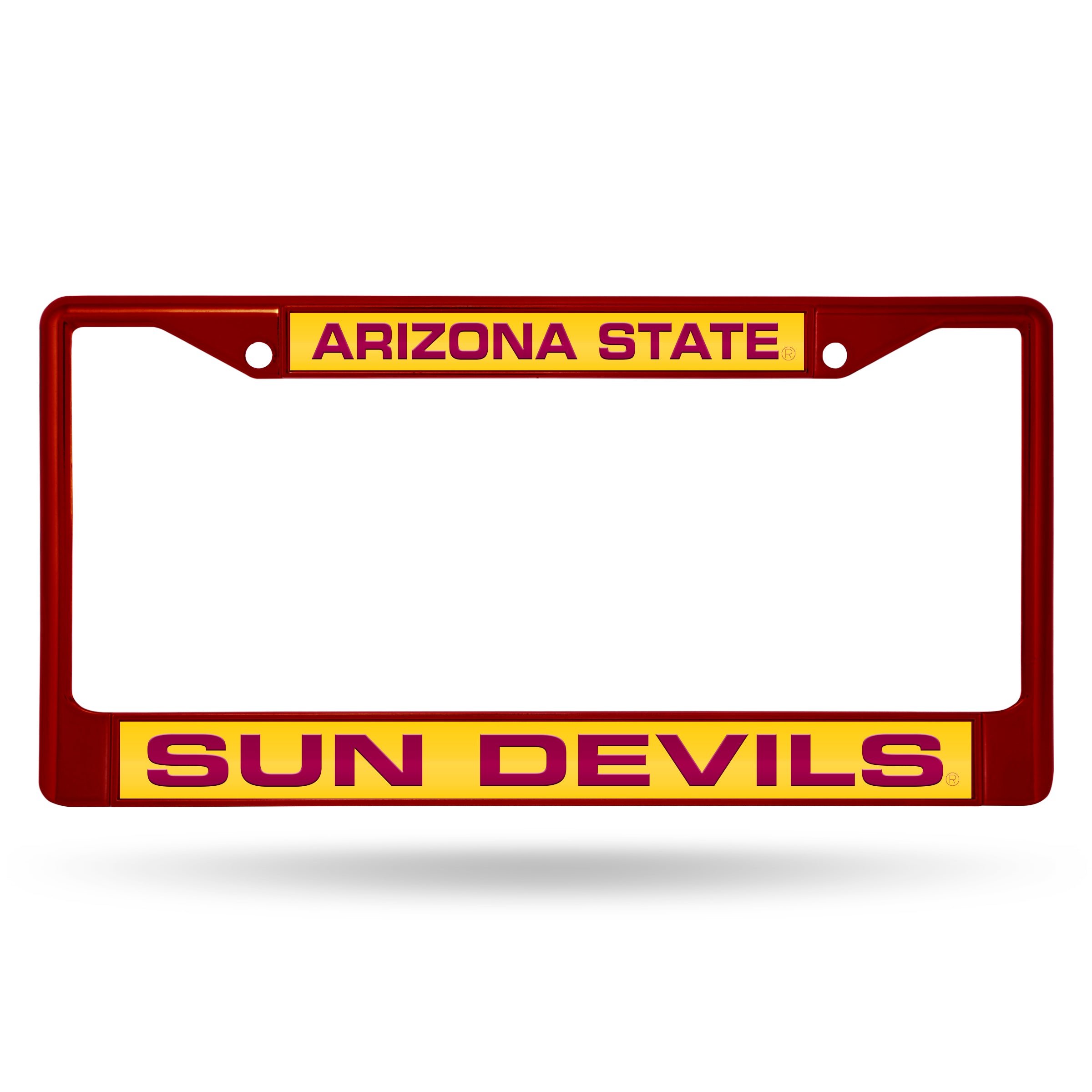 Arizona State Sun Devils Laser Colored Chrome 12 x 6 License Plate Frame