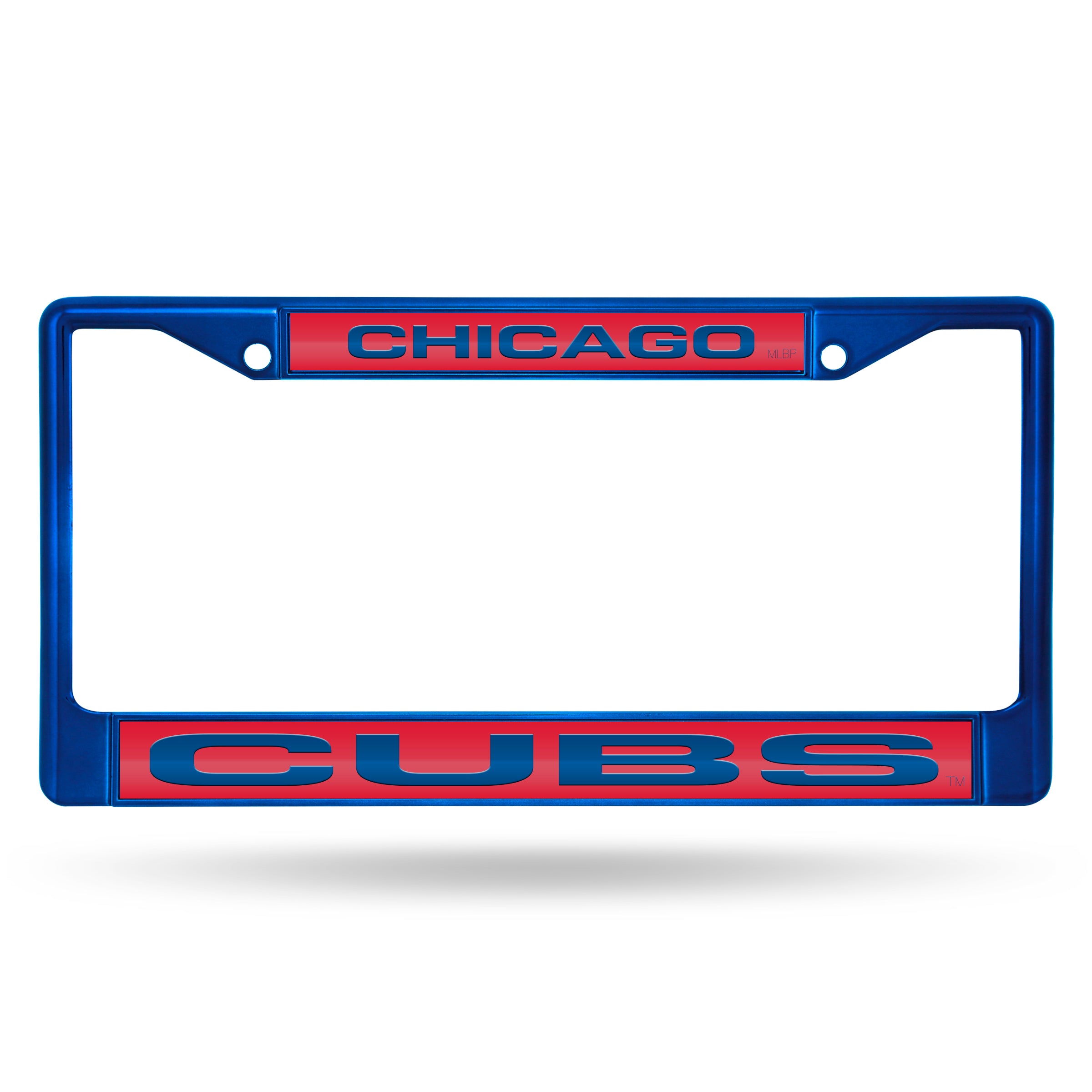 Chicago Cubs Laser Colored Chrome 12 x 6 Blue License Plate Frame