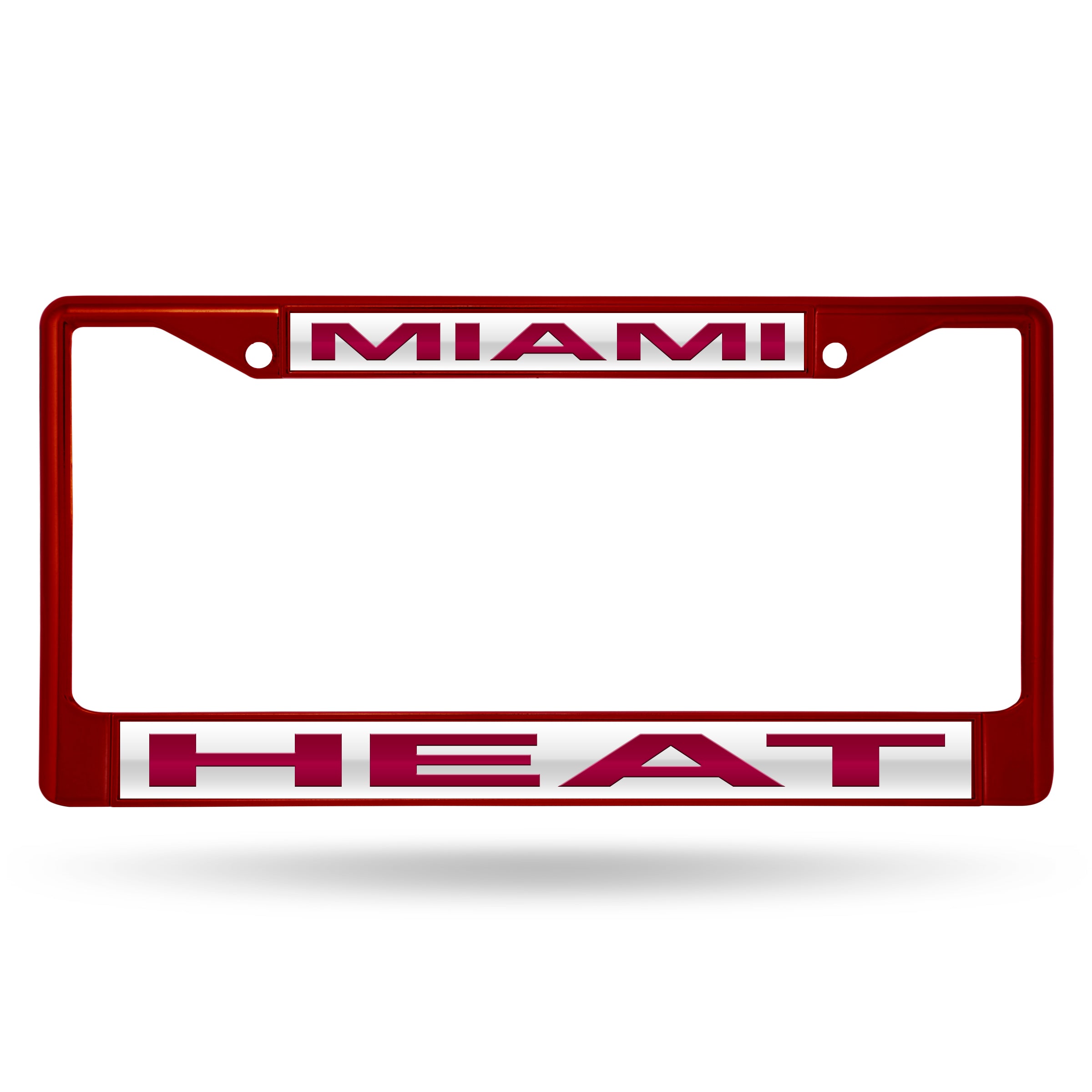 Miami Heat Laser Colored Chrome 12 x 6 License Plate Frame