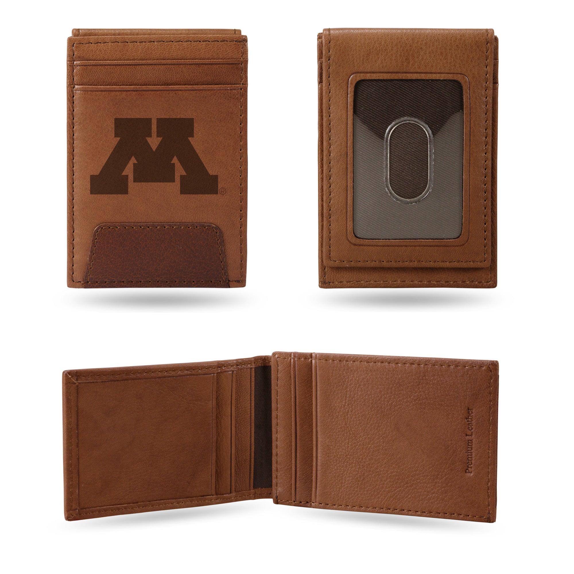 Minnesota Golden Gophers Premium Leather Front Pocket Wallet