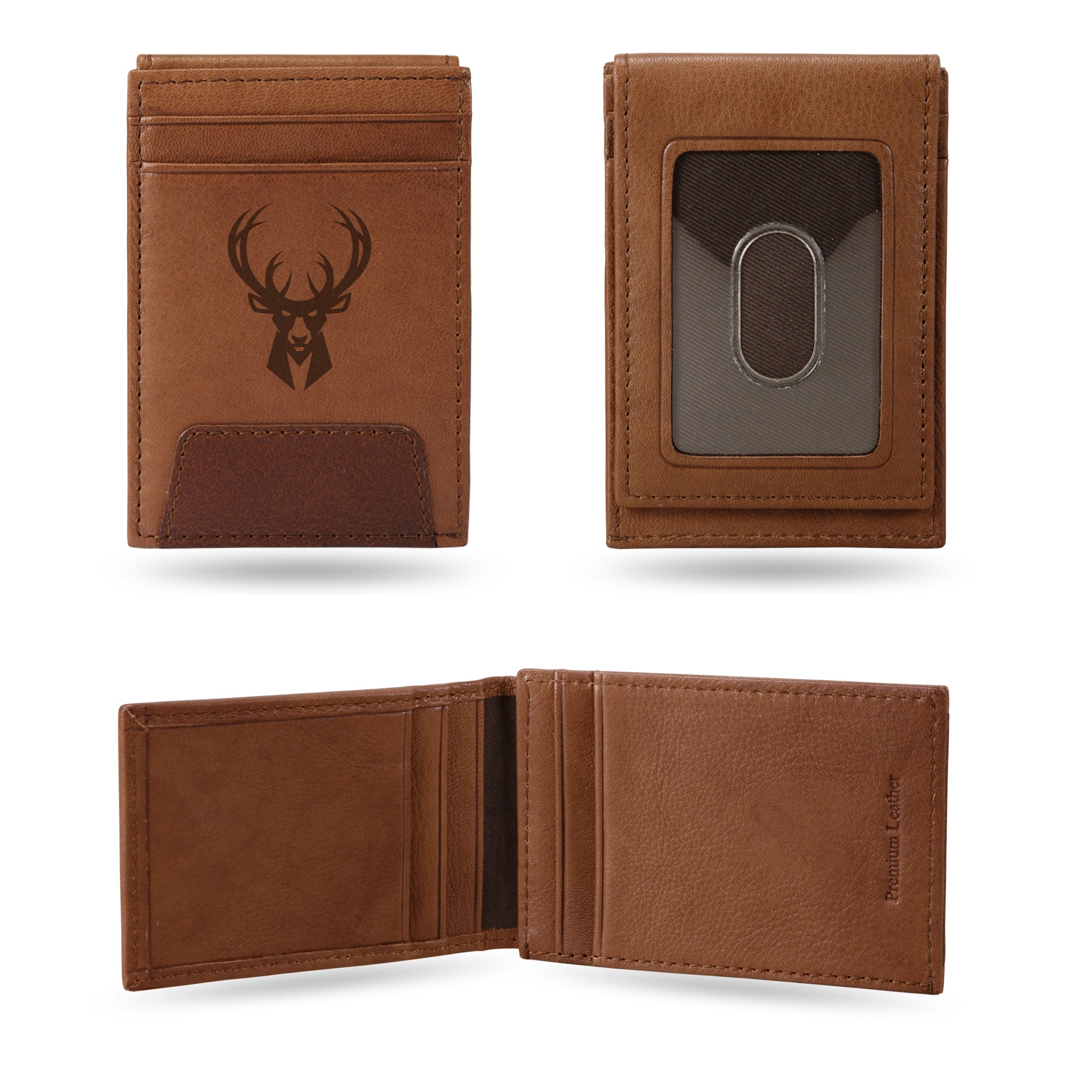 Milwaukee Bucks Genuine Leather Front Pocket Wallet