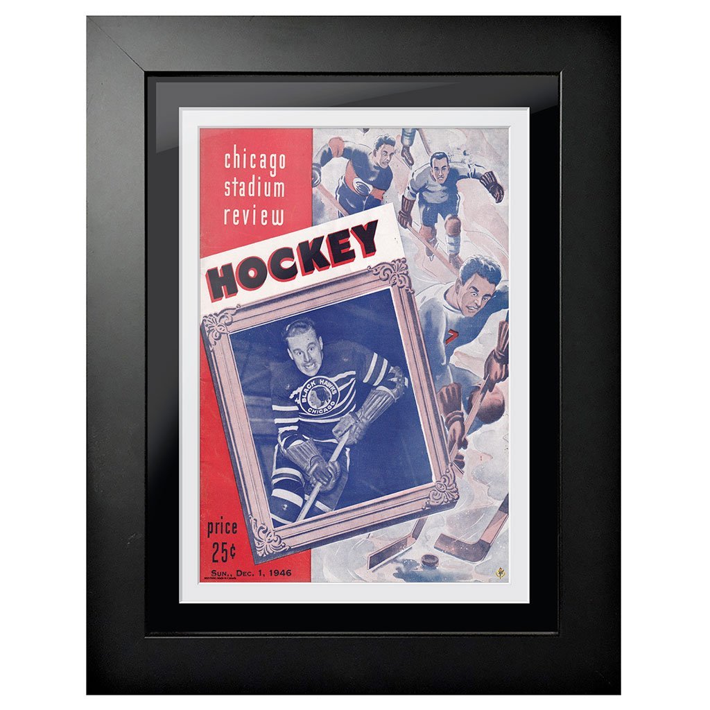 Chicago Blackhawks Program Cover -  Chicago Stadium Review 1946