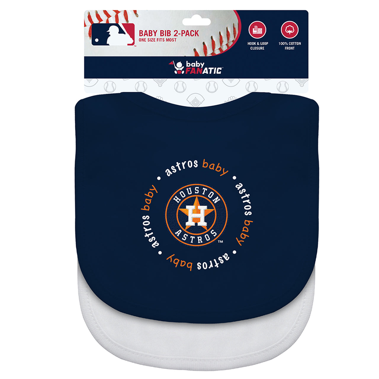 BABY FANATICS MLB HOUSTON ASTROS 2-PACK BIBS