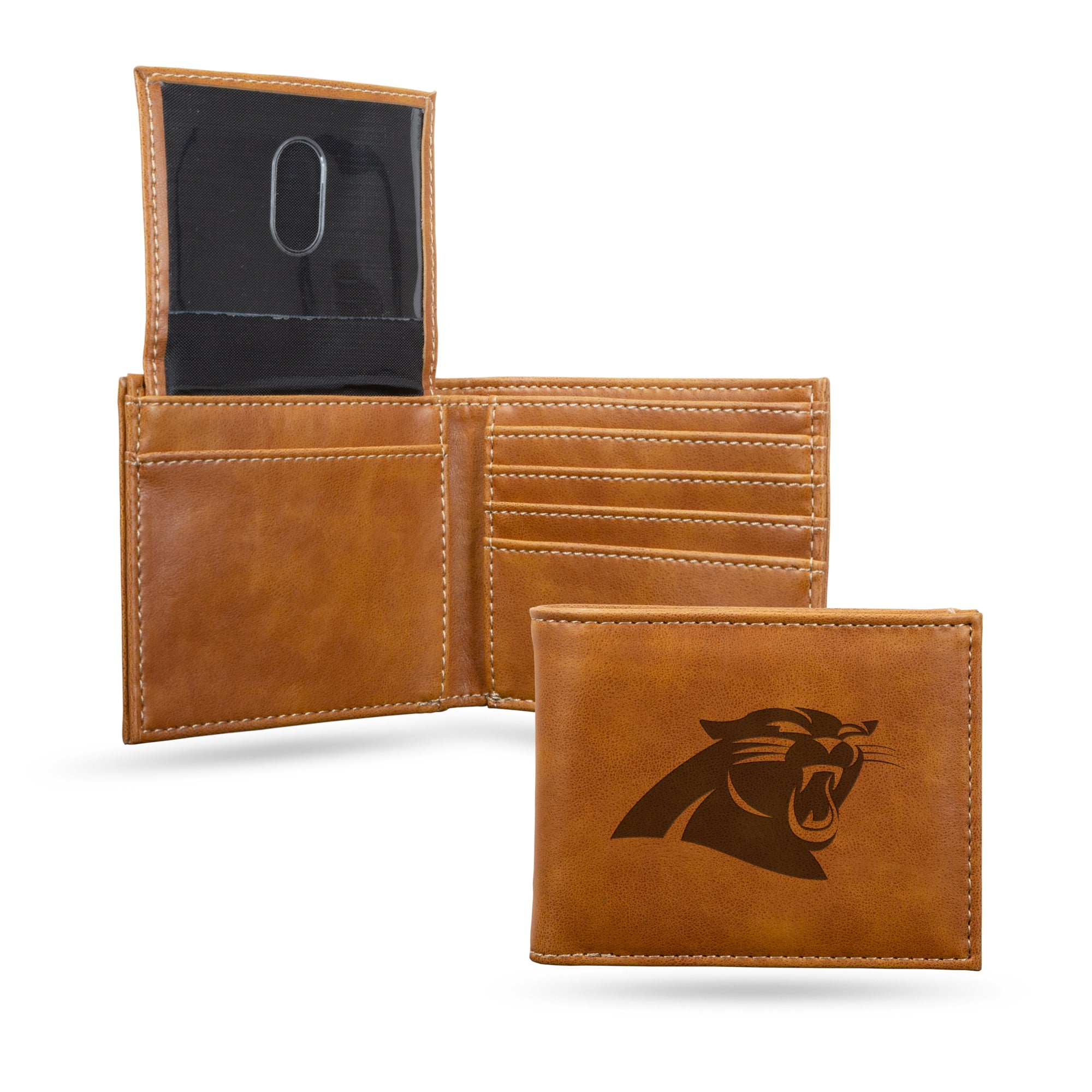 NFL Carolina Panthers Laser Engraved Bill-fold Wallet - Slim Des