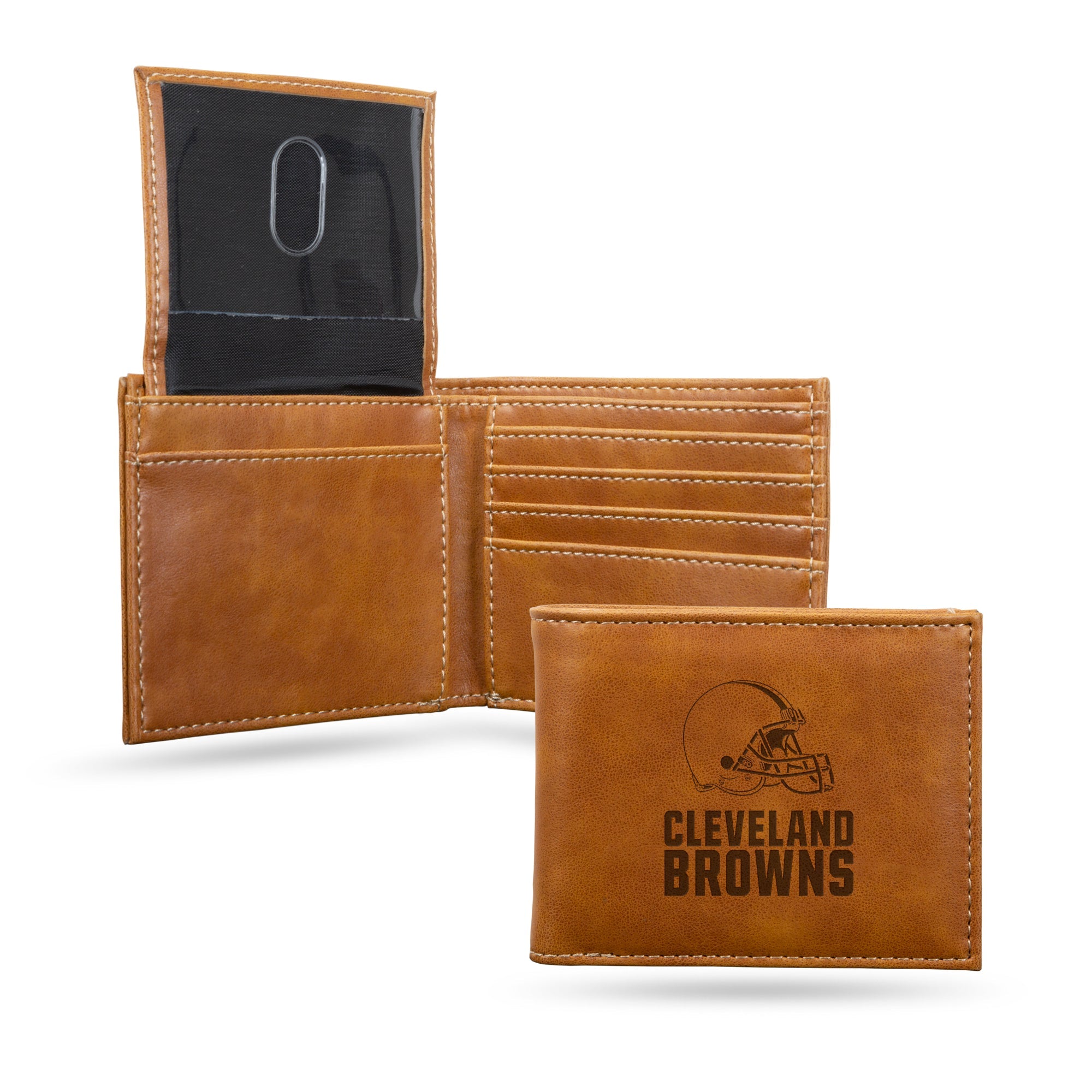 NFL Cleveland Browns Laser Engraved Bill-fold Wallet - Slim Desi