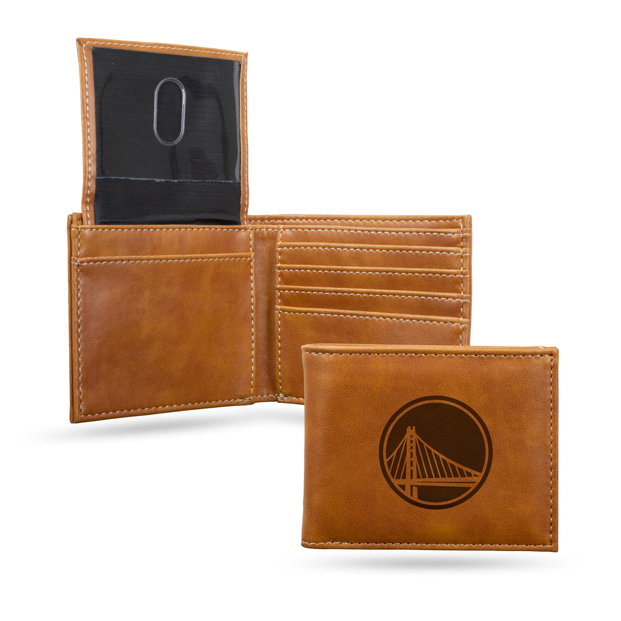 Golden State Warriors Brown Laser Engraved Billfold