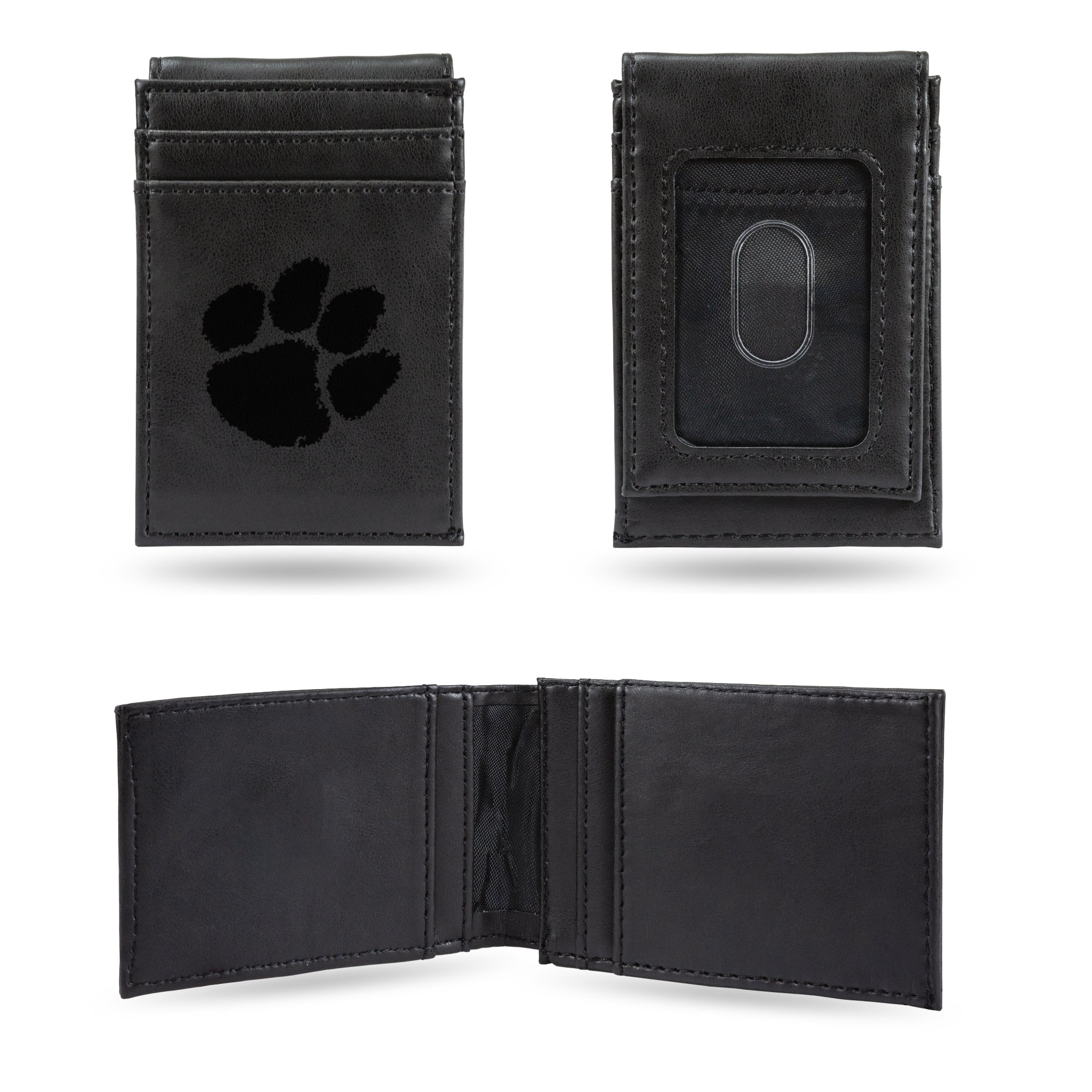Clemson Tigers Black Laser Engraved Front Pocket Wallet