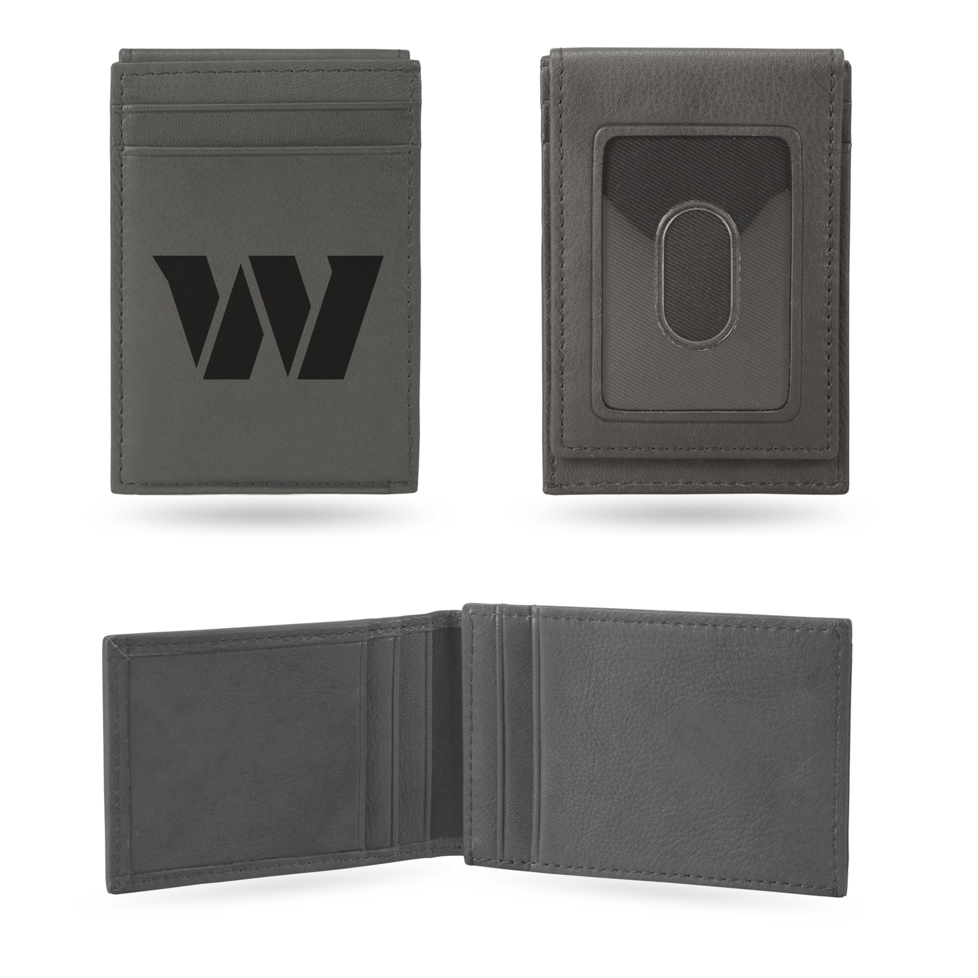 Washington Commanders Laser Engraved Front Pocket Wallet - Gray