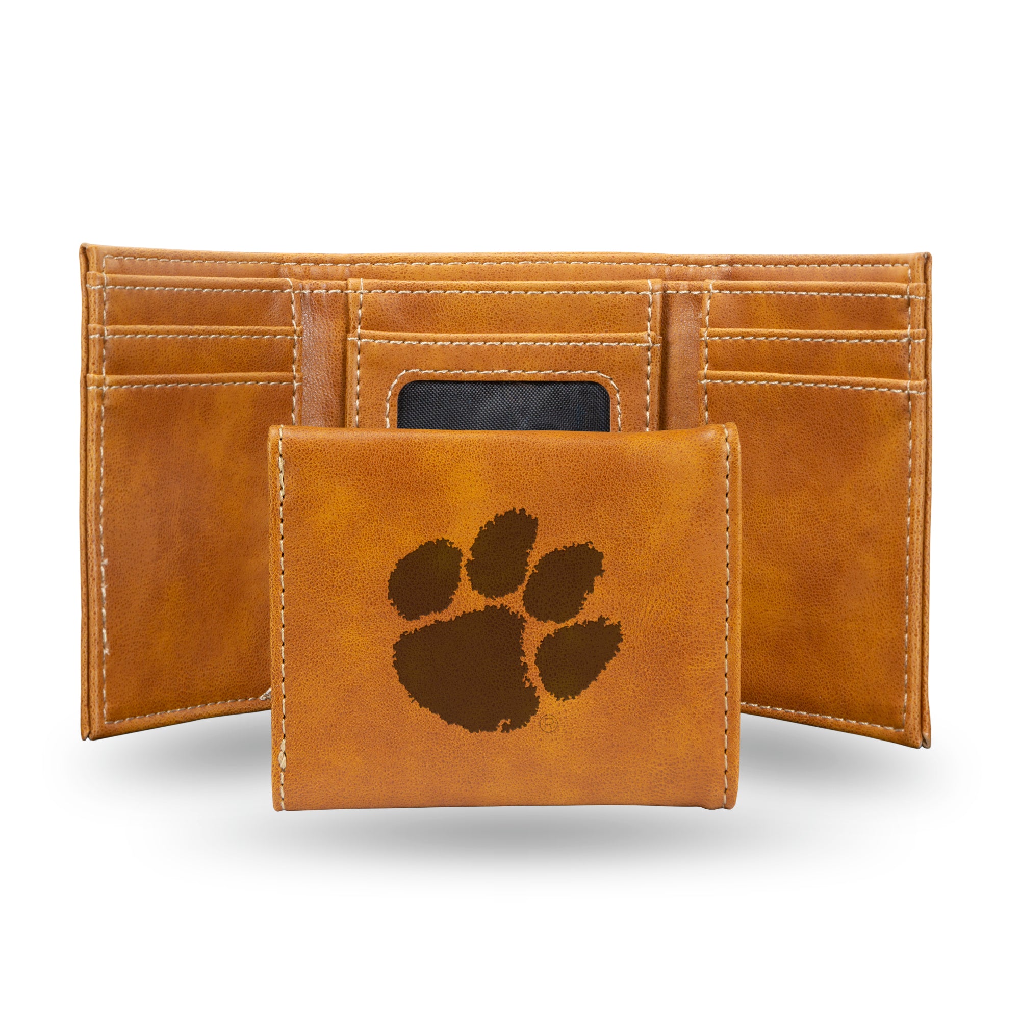 Clemson Tigers Brown Laser Engraved Trifold