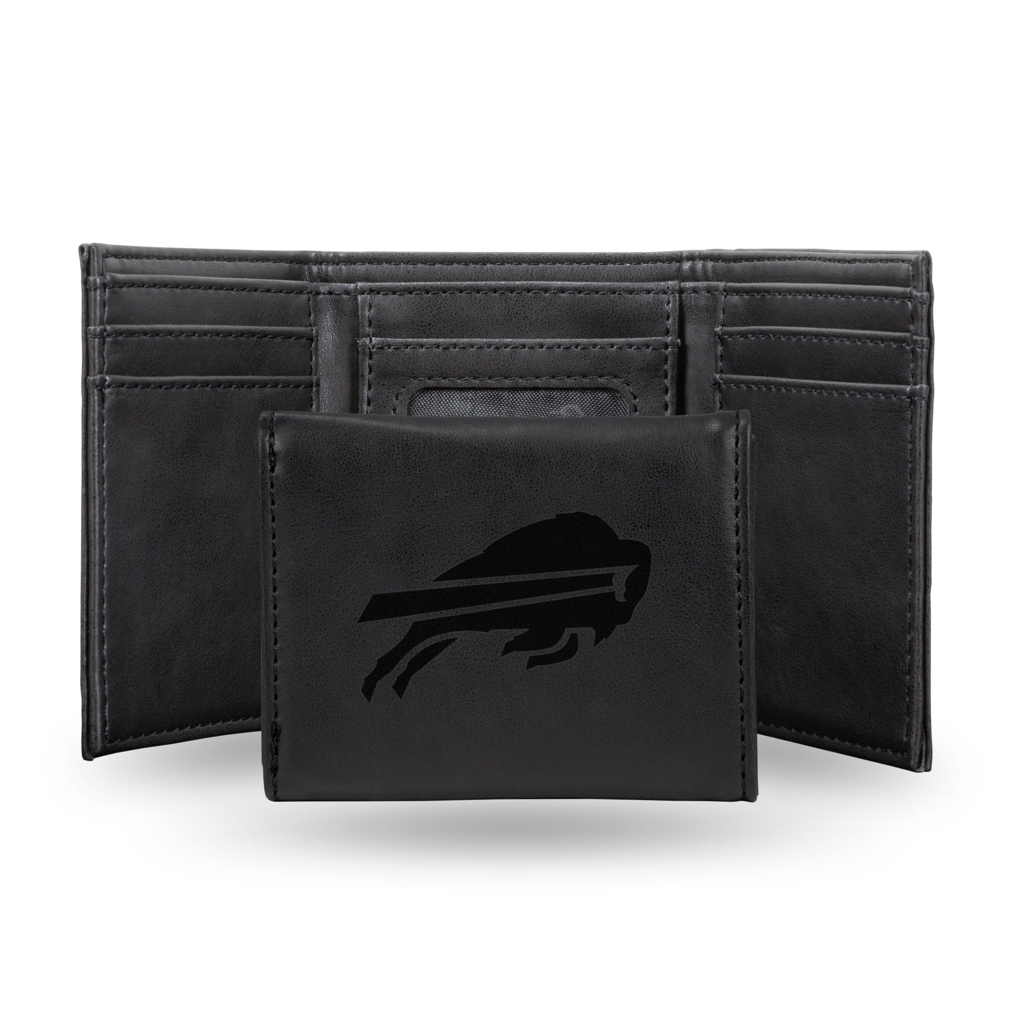 NFL Buffalo Bills Laser Engraved Black Tri-Fold Wallet - Men's Accessory By Rico Industries