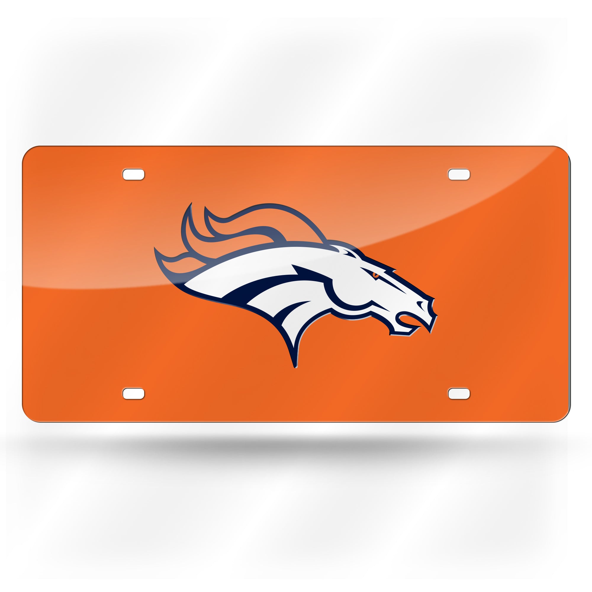 Denver Broncos Colored Laser Cut Auto Tag