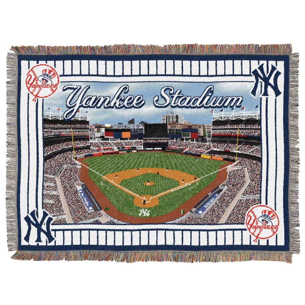 New York Yankees MLB Yankee Stadium Woven Tapestry Throw Blanket
