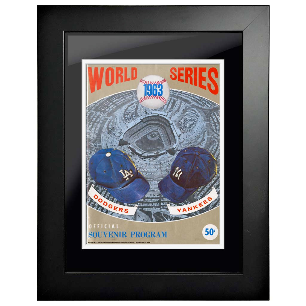 Los Angeles Dodgers vs. New York Yankees 12x16 Framed World Series Program Cover 1963