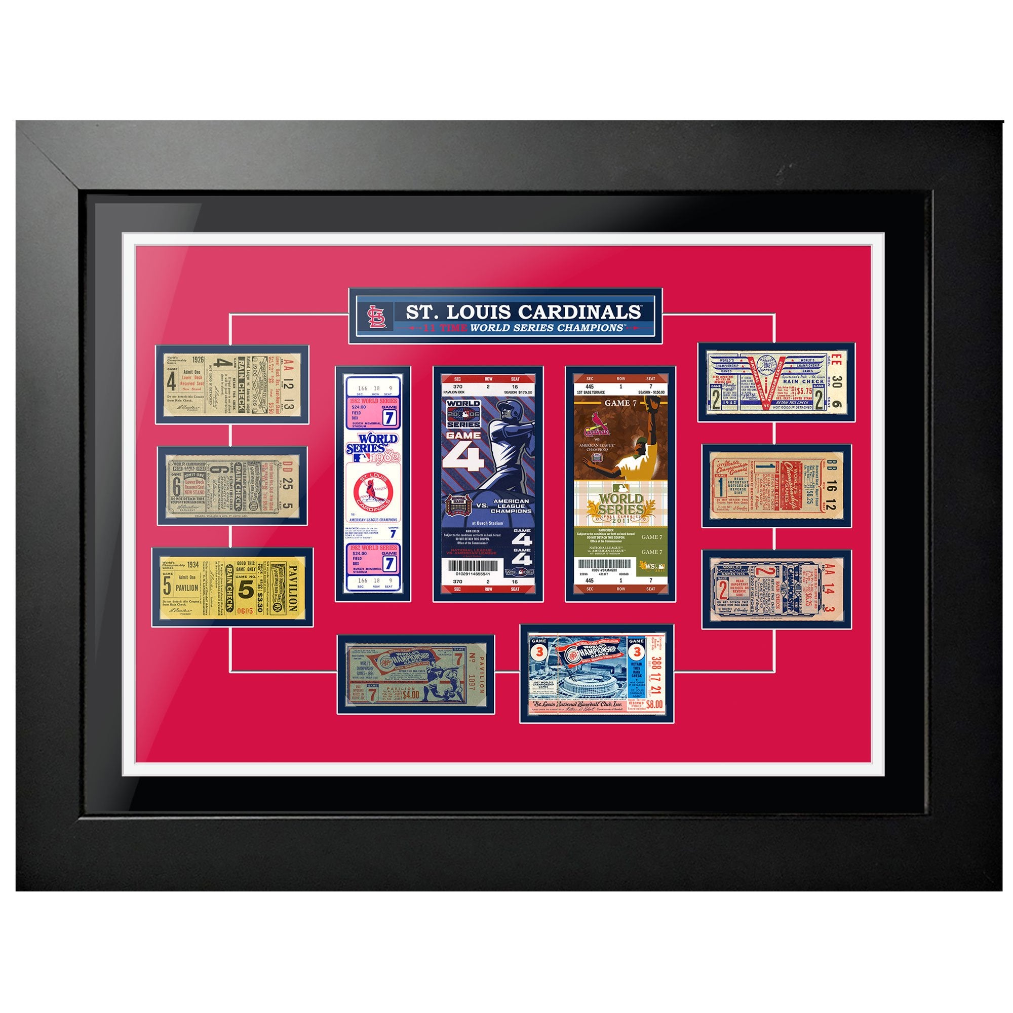 18x24 Framed St Louis Cardinals World Series Ticket To History
