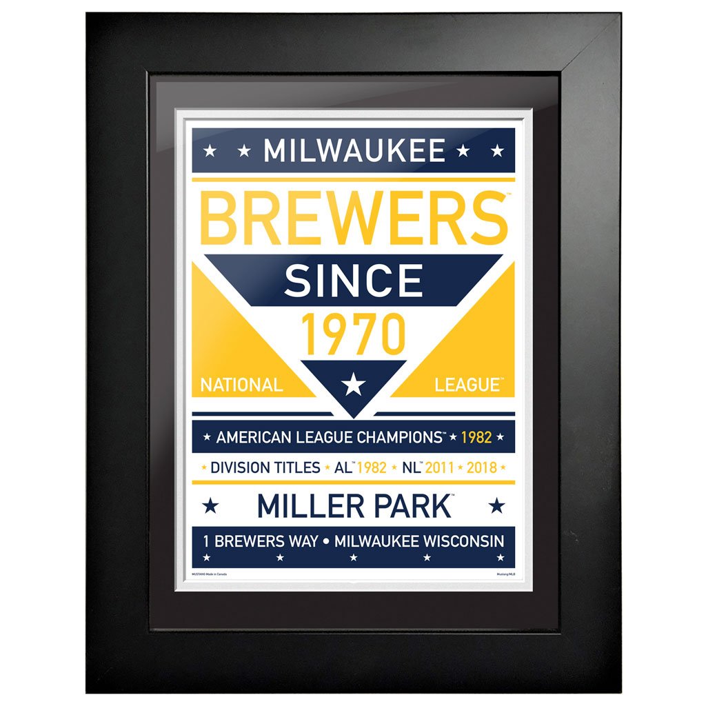 Milwaukee Brewers 12x16 Dual Tone Framed Artwork