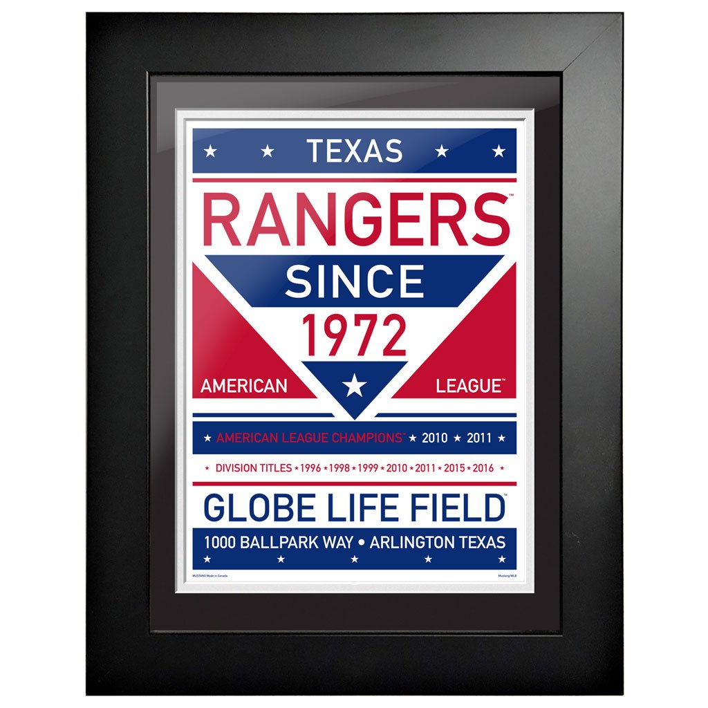 Texas Rangers 12x16 Dual Tone Framed Artwork