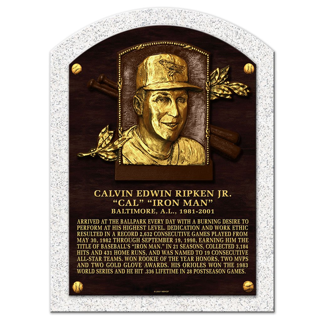 Cal Ripken Legend 10x14 Cooperstown Plaque Baltimore Orioles