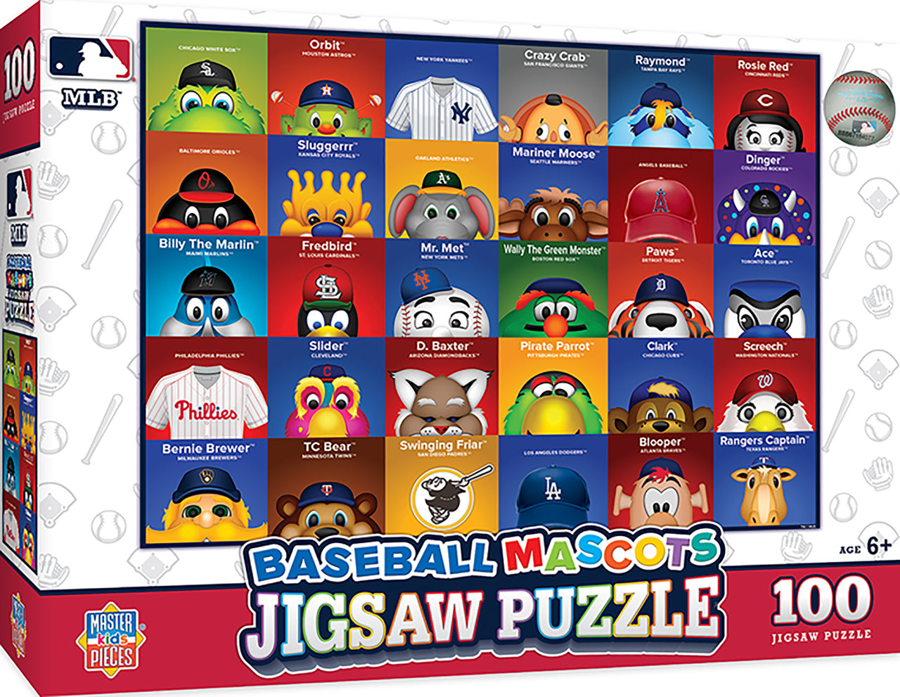 MLB MASCOTS 100 PIECE KIDS PUZZLE