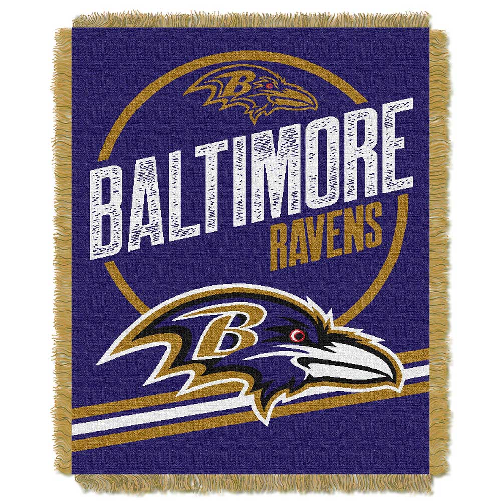 Baltimore Ravens NFL Read Option Woven Jacquard Throw Blanket