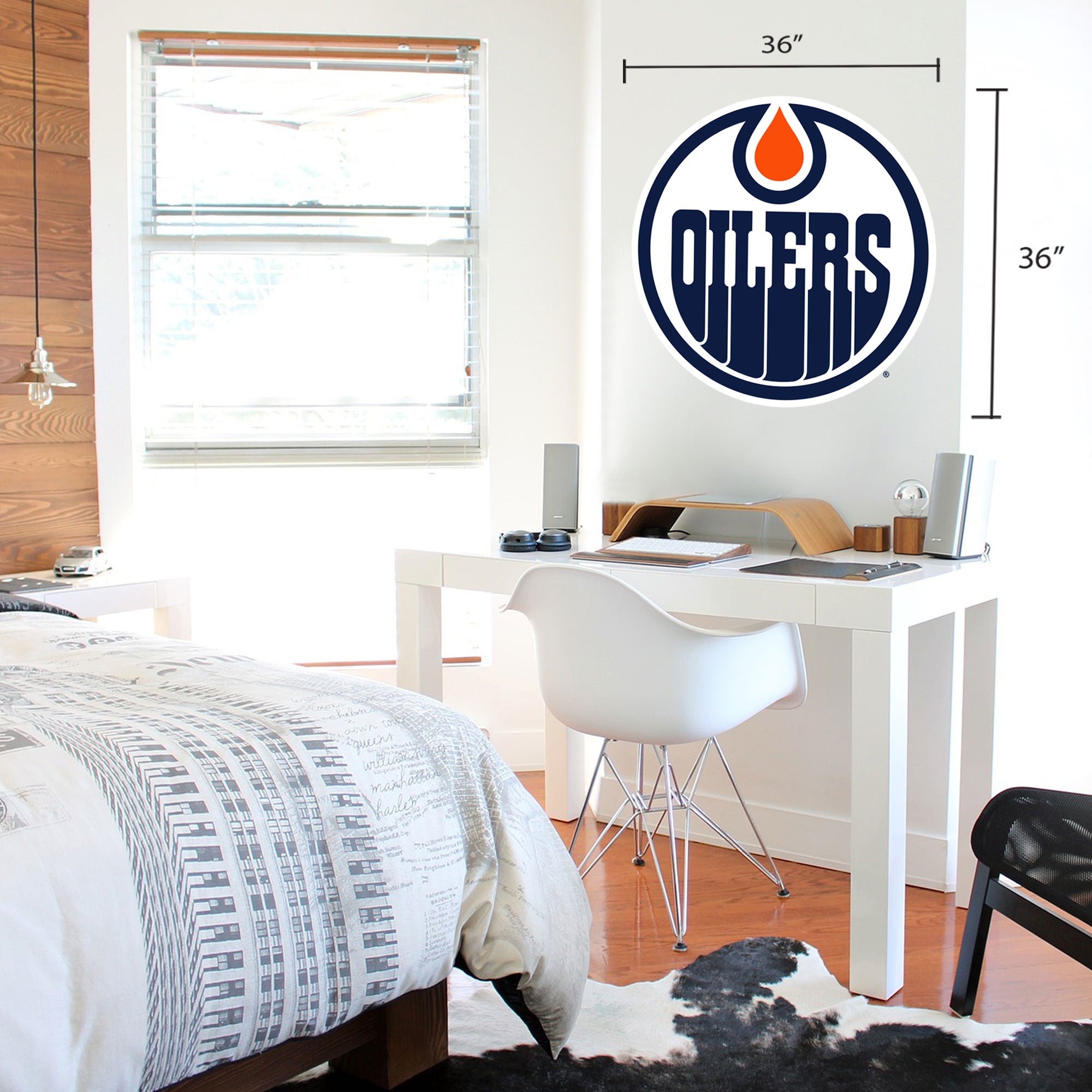 Edmonton Oilers 36x36 Team Logo Repositional Wall Decal