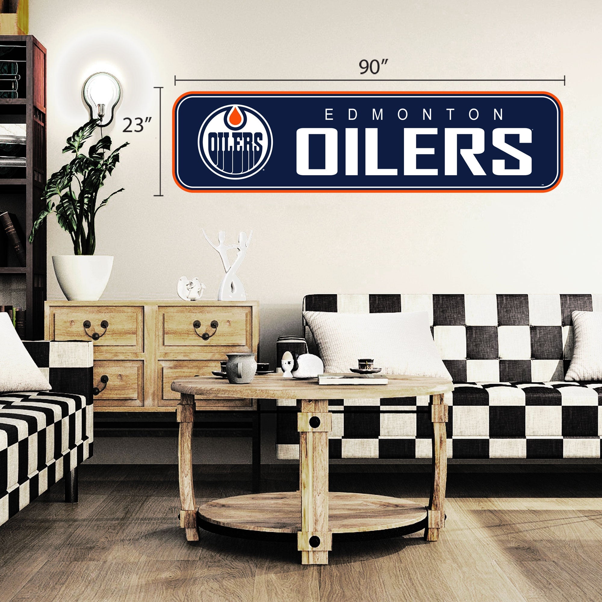 Edmonton Oilers - 90x23 Team Repositional Wall Decal - Long Design
