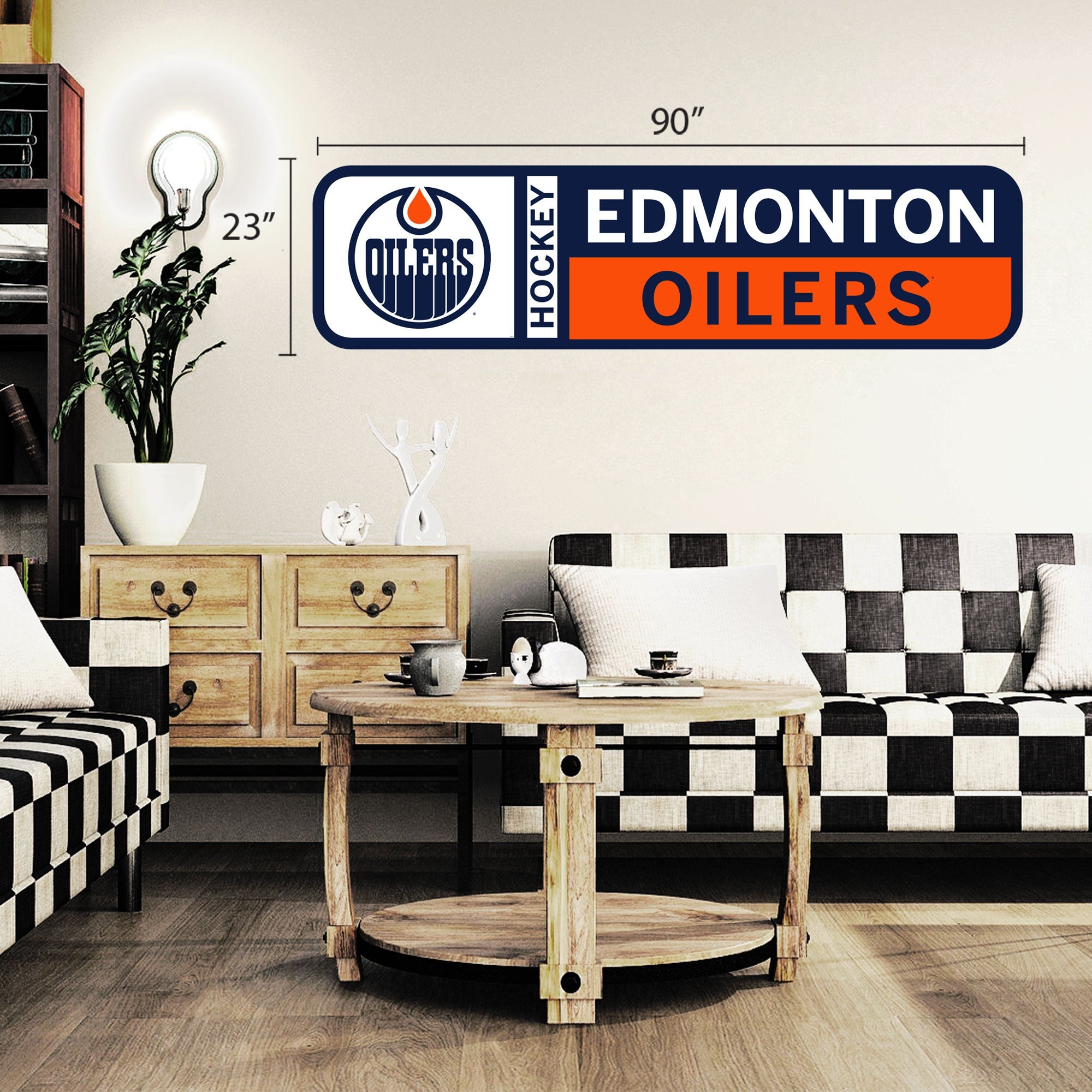 Edmonton Oilers 90x23 Team Repositional Wall Decal Design 56