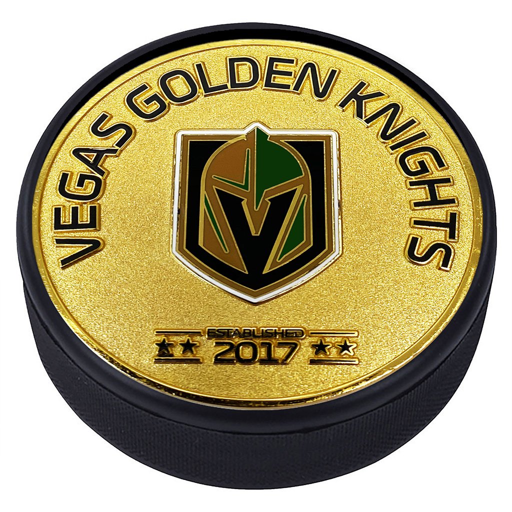 Medallion Puck - Vegas Golden Knights  Gold Established