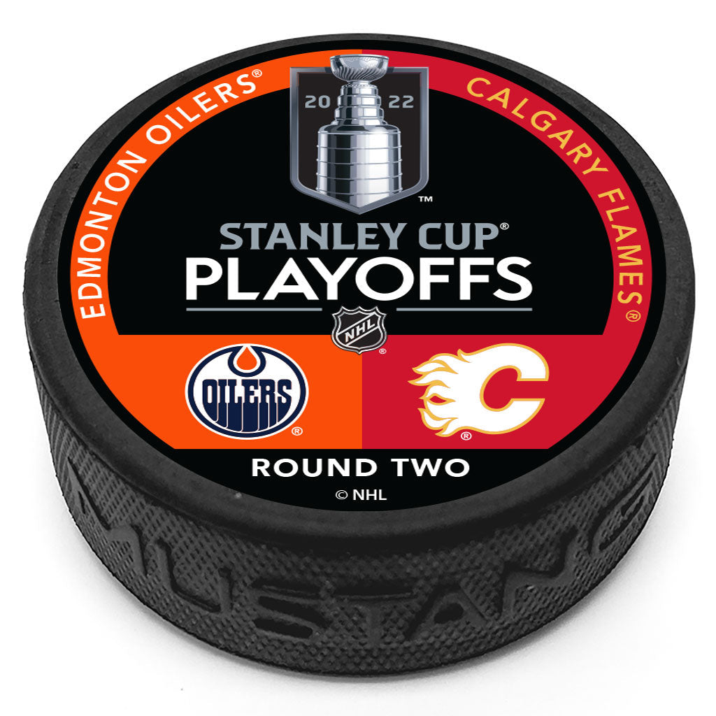 Collectible Hockey Puck - Edmonton Oilers vs Calgary Flames Stanley Cup Playoffs Match Up