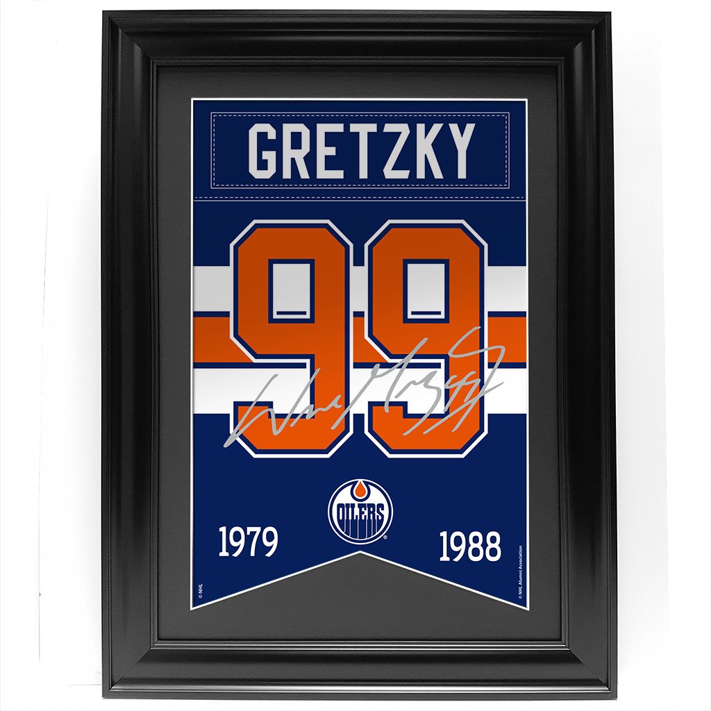Edmonton Oilers™ 24.5“ x 33.5“ W. Gretzky Framed Player Sign
