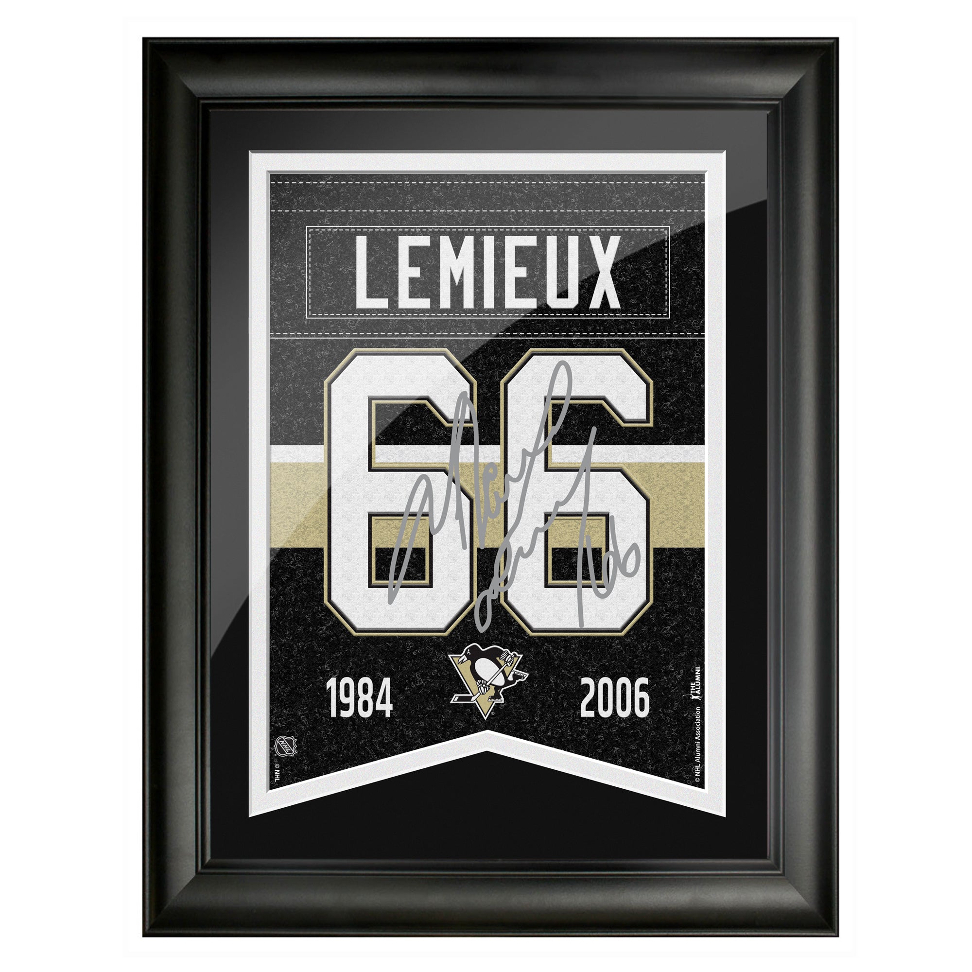 Pittsburgh Penguins 12x16 Lemieux Framed Player Number with Replica Autograph