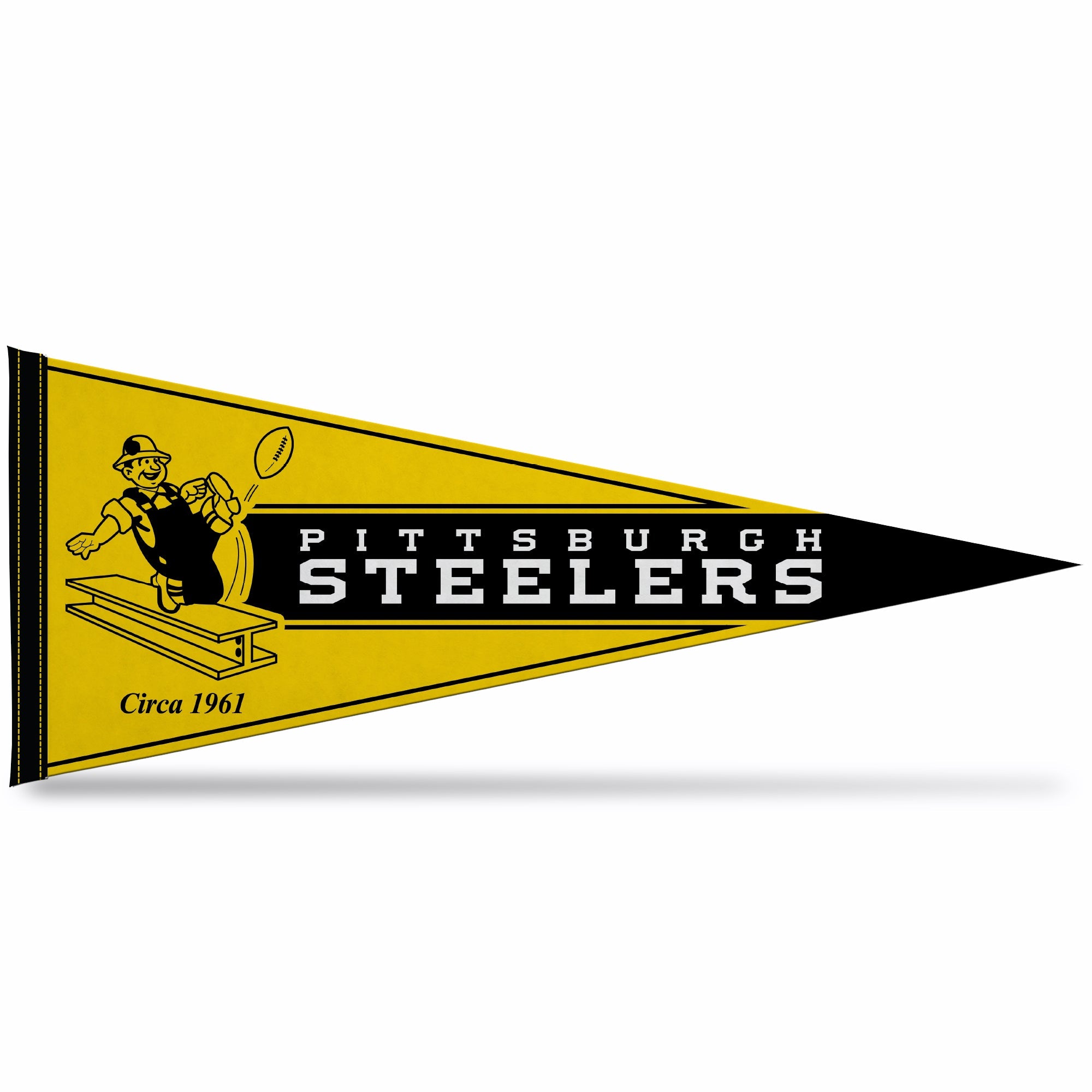 NFL Rico Industries Pittsburgh Steelers Retro Logo Soft Felt 12 X 30 Pennant